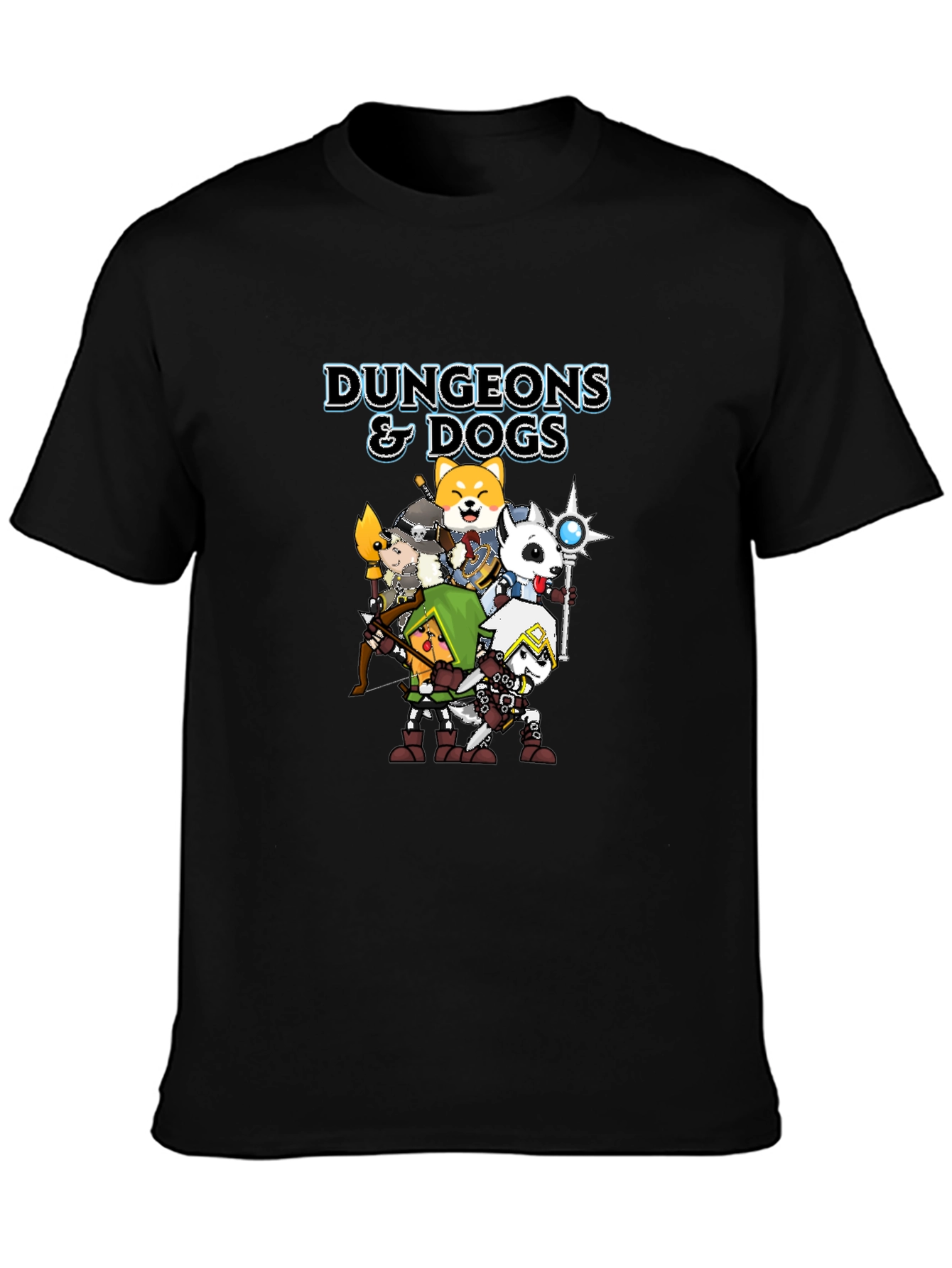 Dungeons & Dogs Graphic Tee - Black Cotton T-Shirt