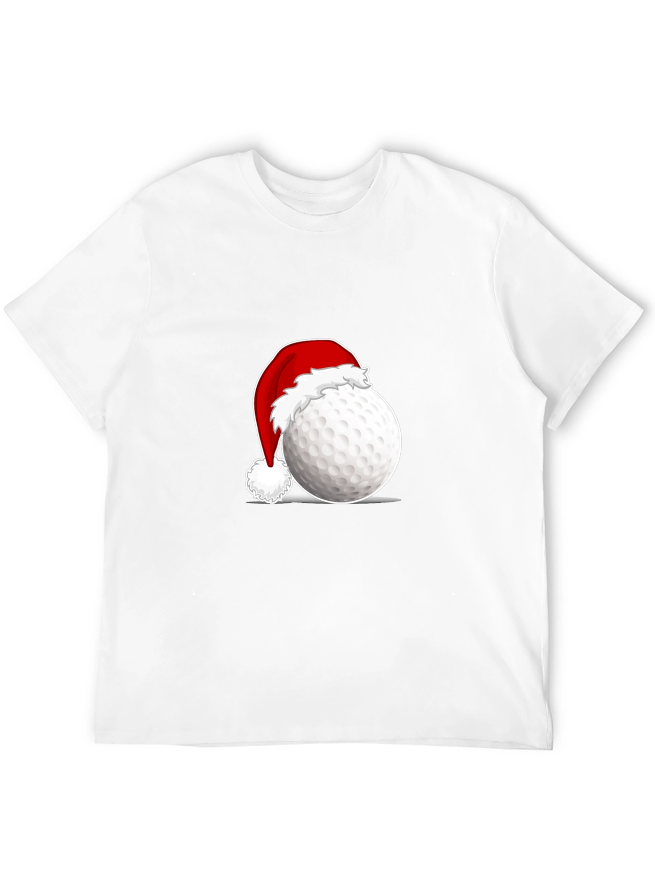 Festive Golf Ball Santa Hat Tee - Black