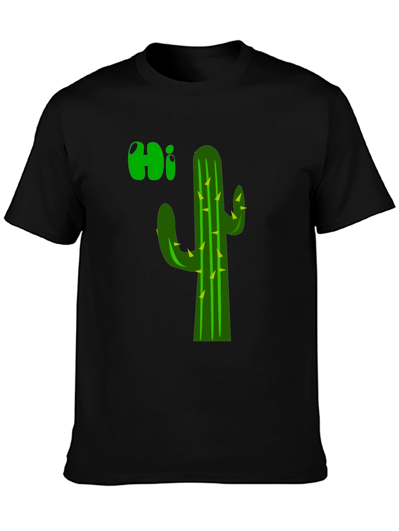 Cactus Hi T-Shirt - Black Graphic Tee