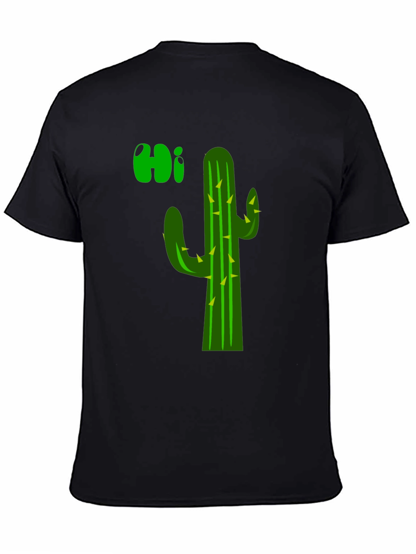 Cactus Hi T-Shirt - Black Graphic Tee