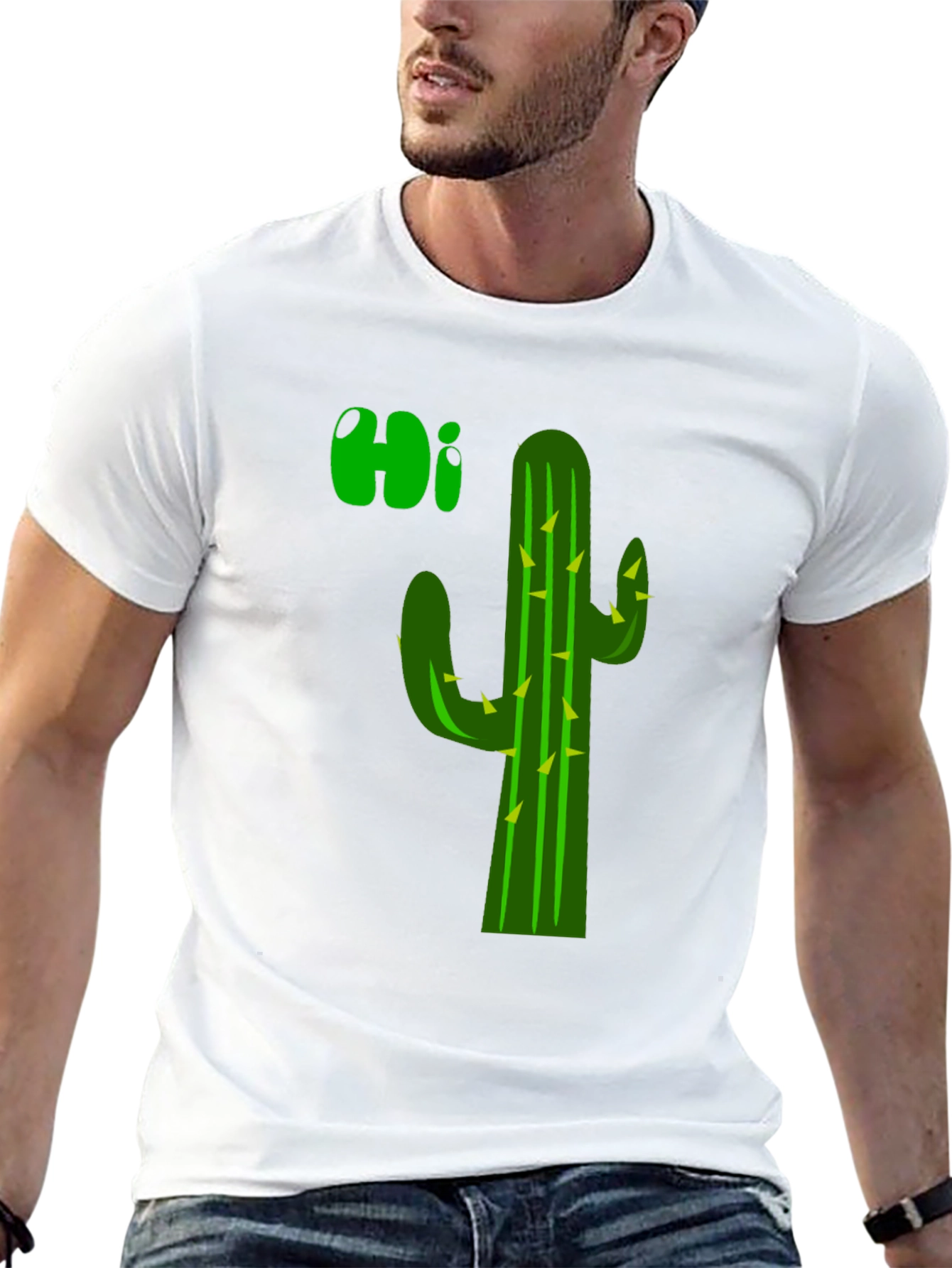Cactus Hi T-Shirt - Black Graphic Tee