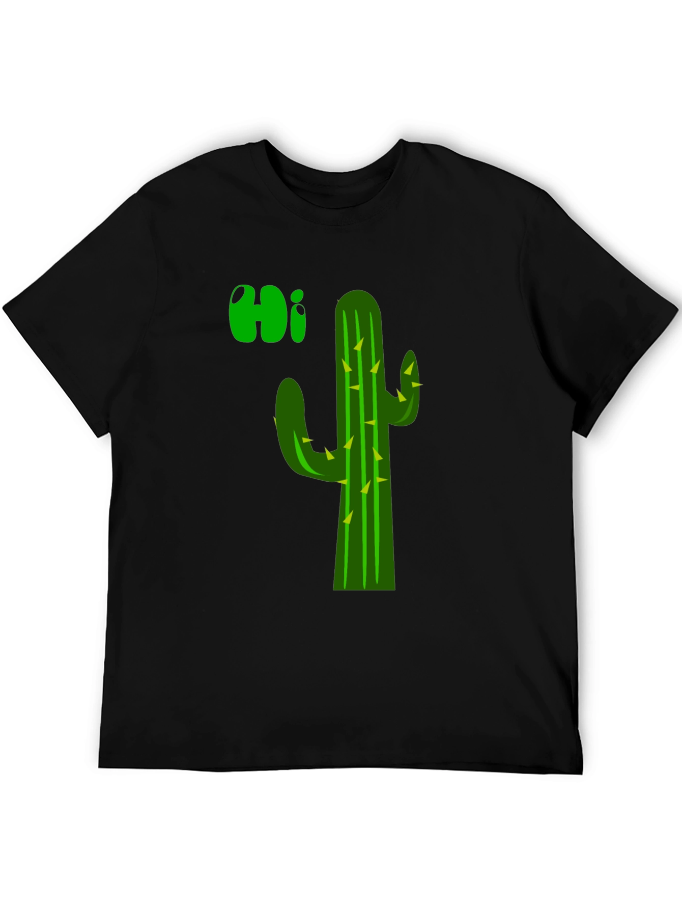 Cactus Hi T-Shirt - Black Graphic Tee