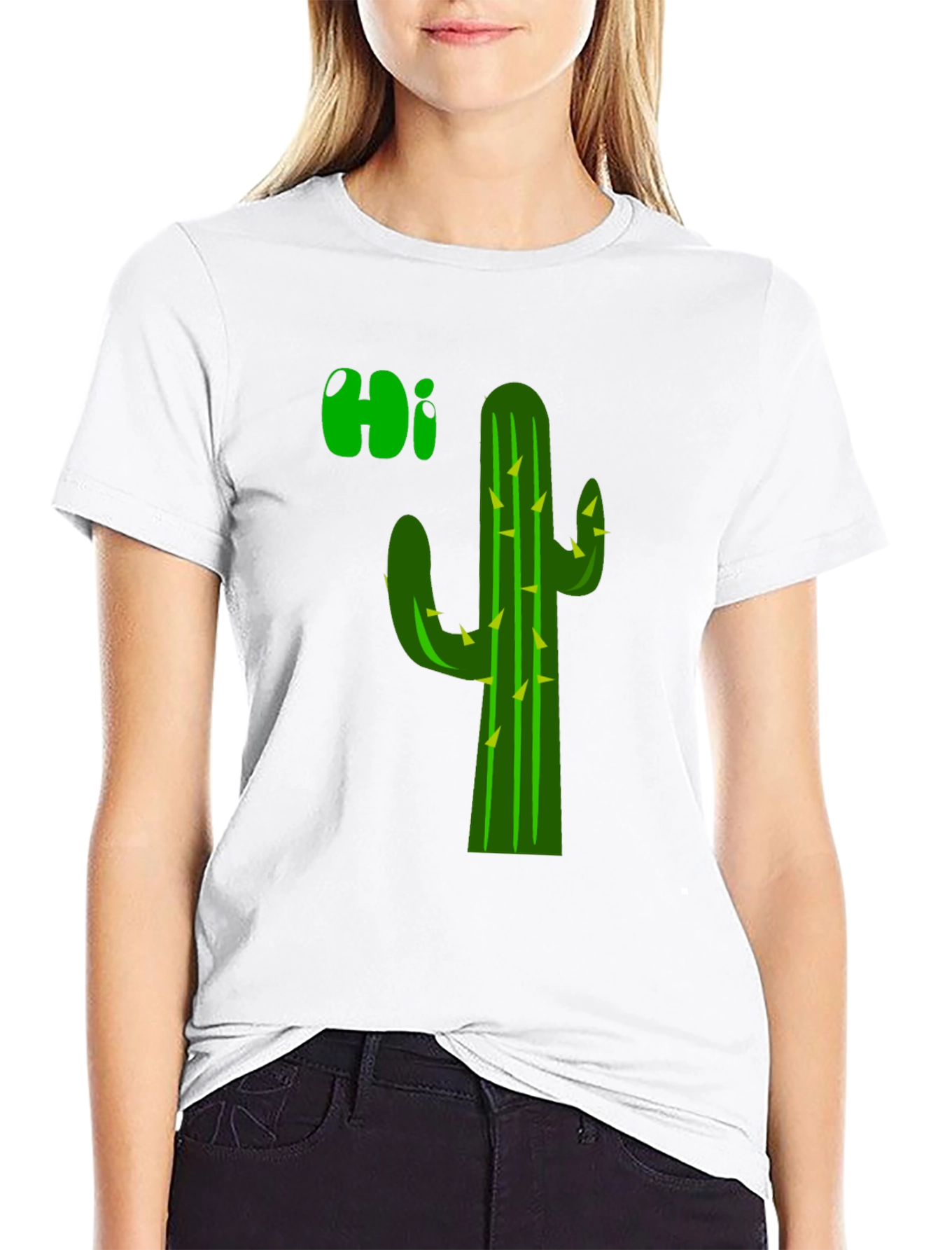 Cactus Hi T-Shirt - Black Graphic Tee