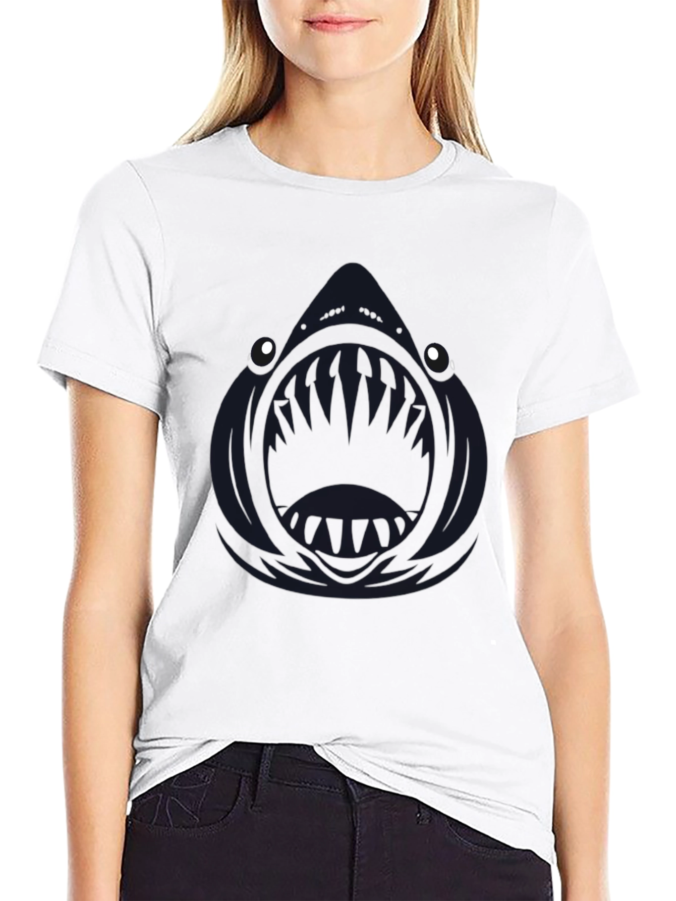 Mens Black Angler Fish Graphic T-Shirt