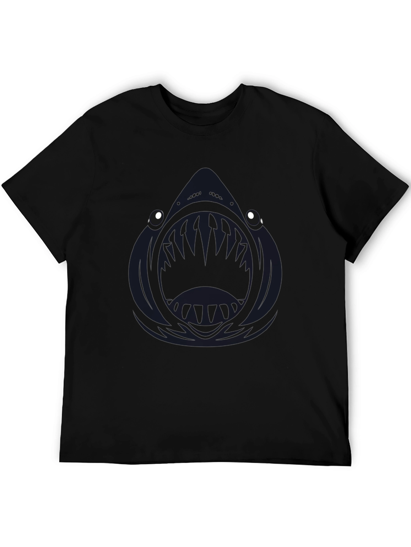 Mens Black Angler Fish Graphic T-Shirt