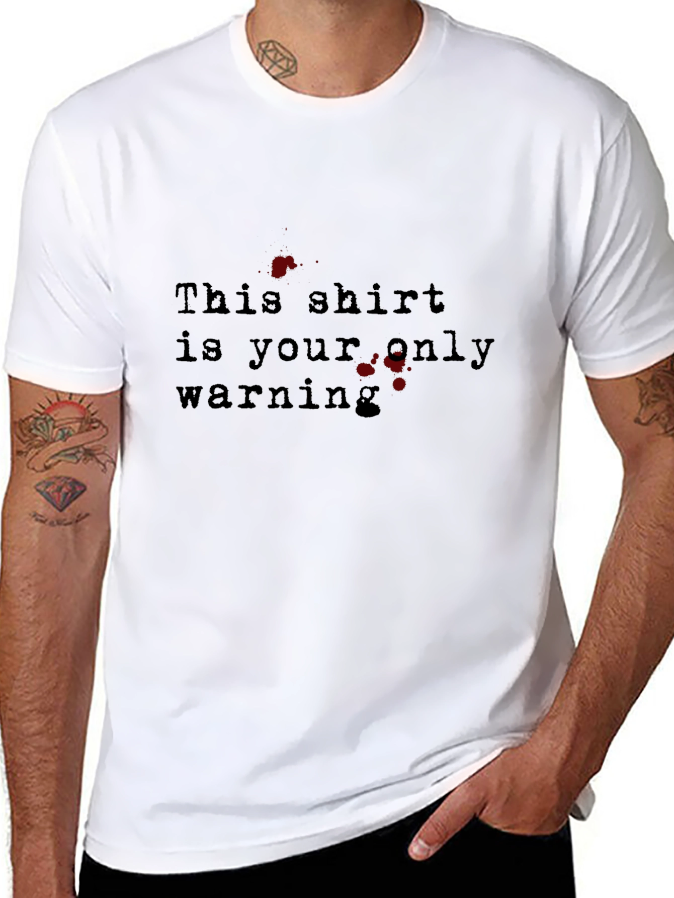 Warning Graphic T-Shirt - Mens Fashion