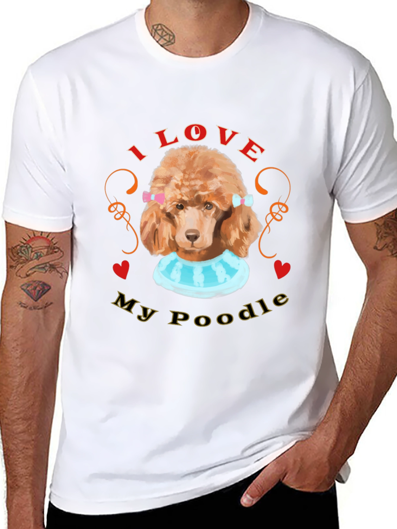 I Love My Poodle T-Shirt Dog Lover Tee