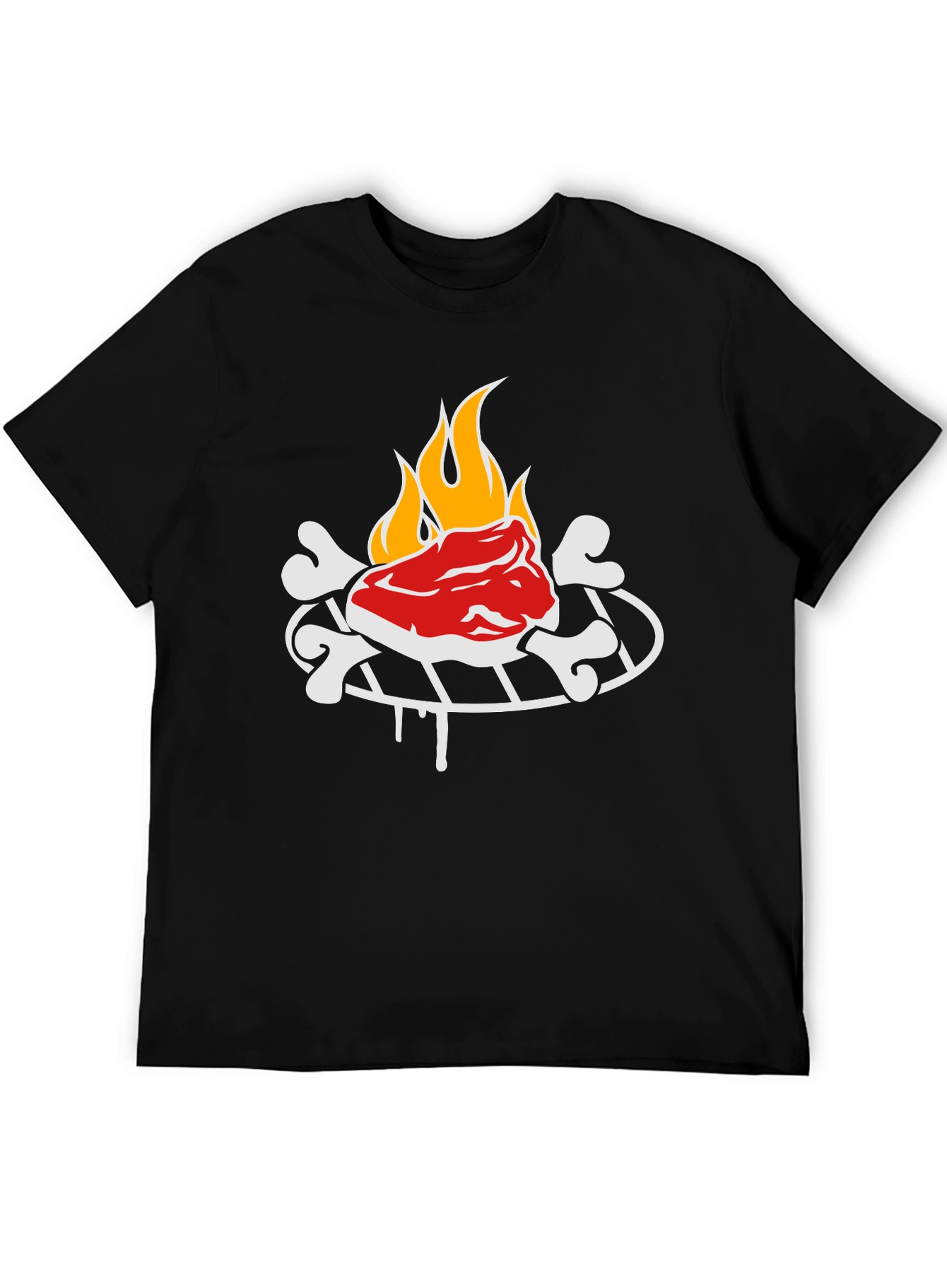 Funny Grilling Graphic Tee - Steak & Bones Design