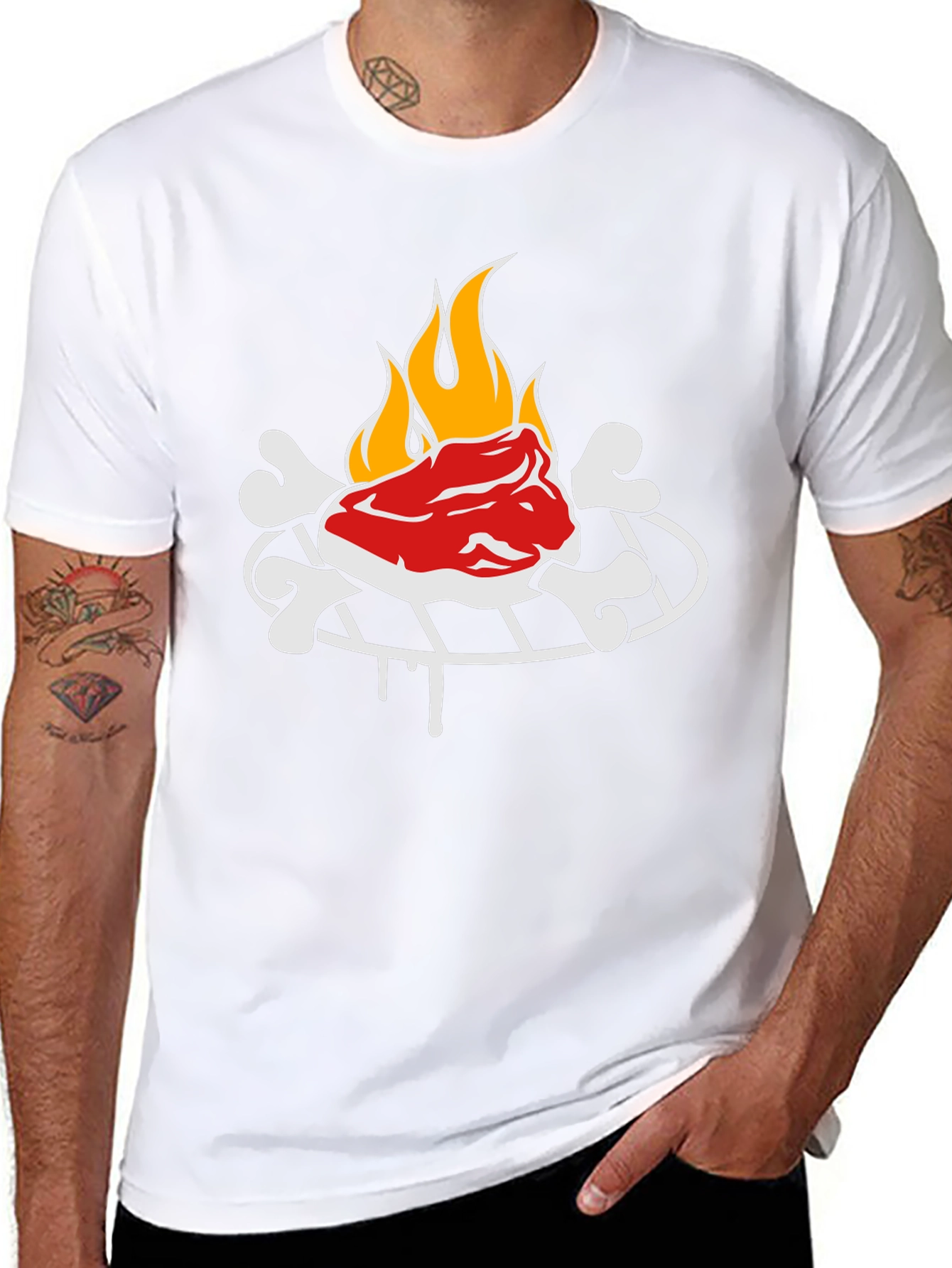 Funny Grilling Graphic Tee - Steak & Bones Design