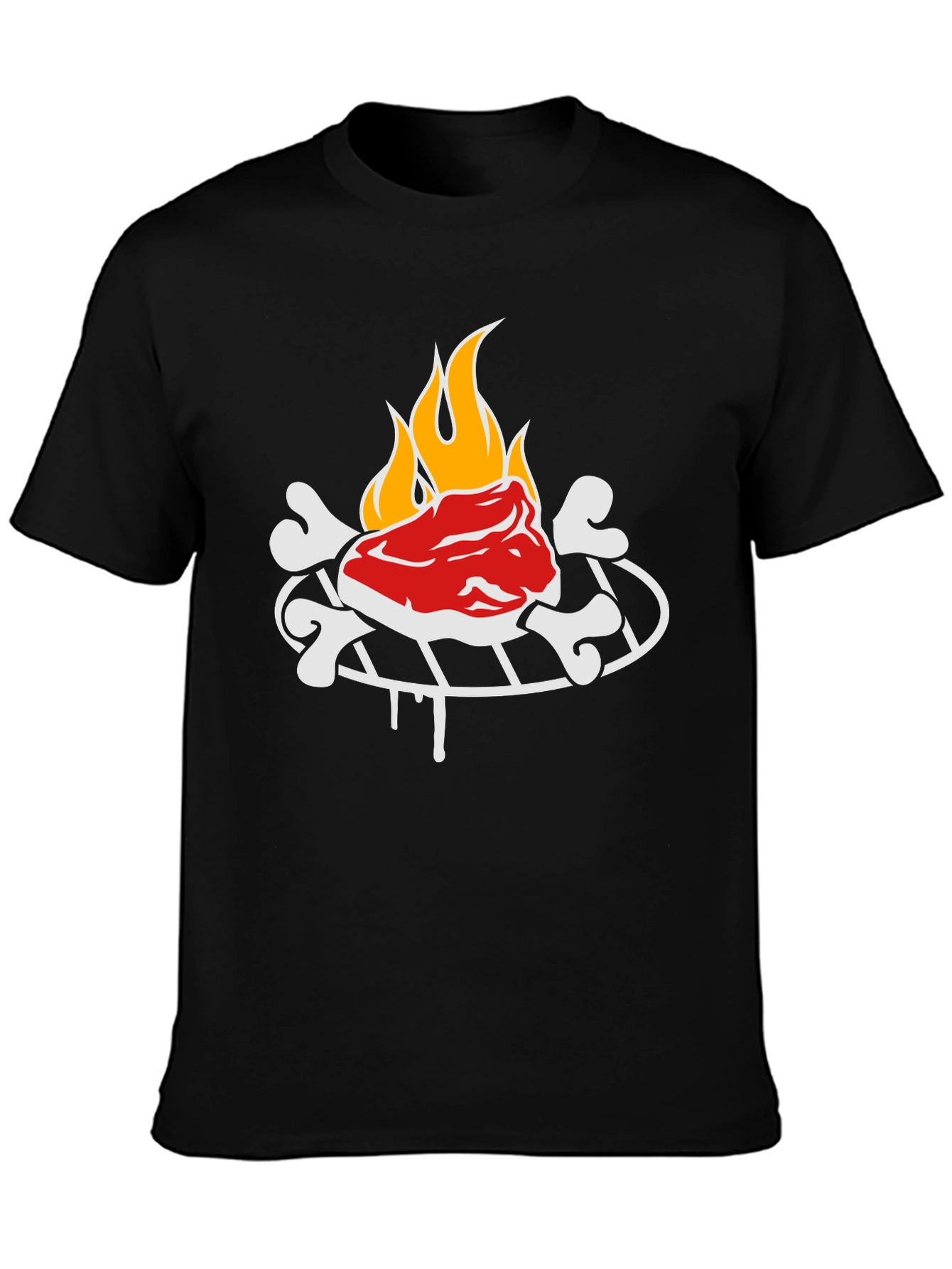 Funny Grilling Graphic Tee - Steak & Bones Design