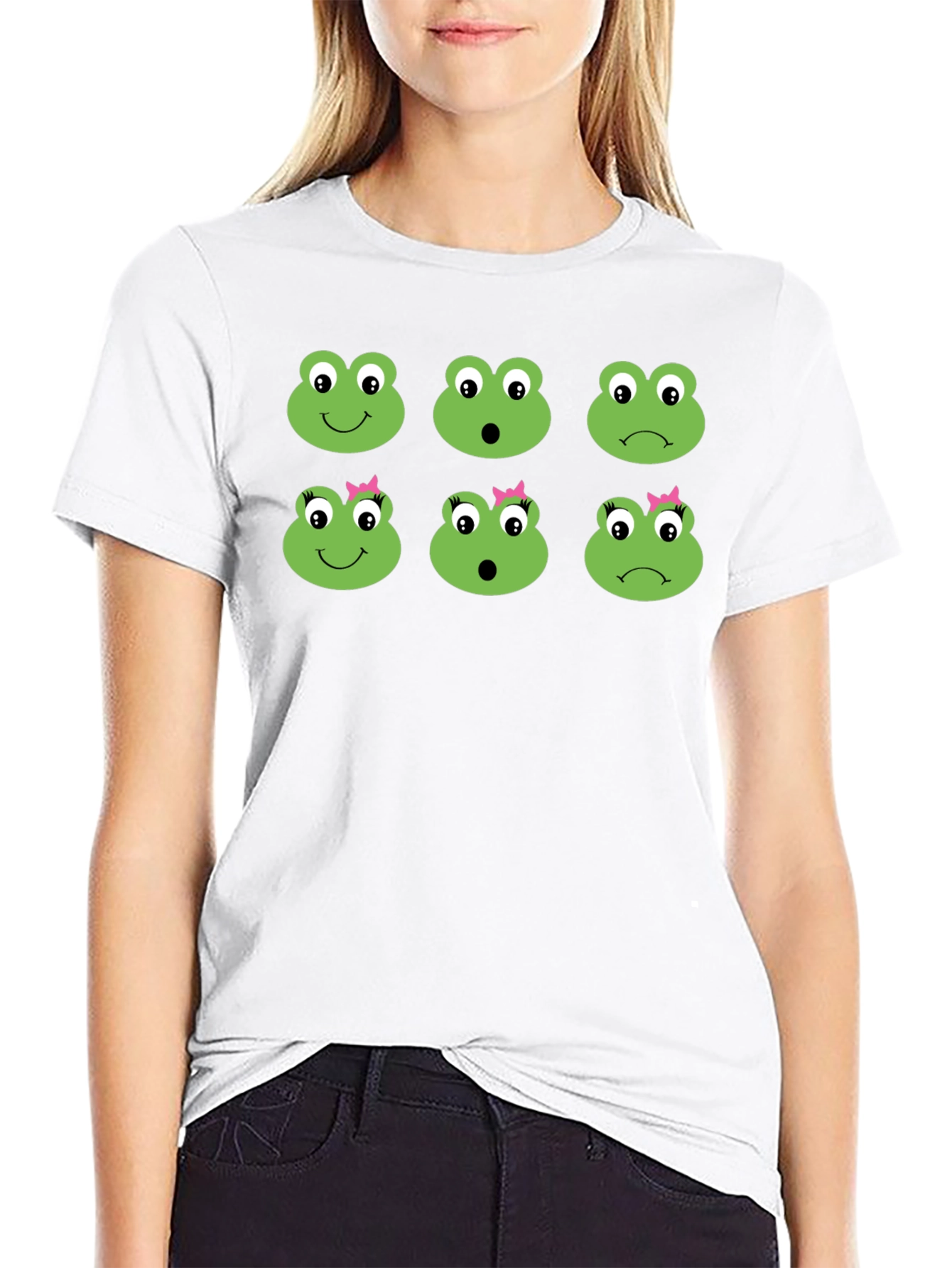 Frog Emotion Face T-Shirt - Unique Expression Tee