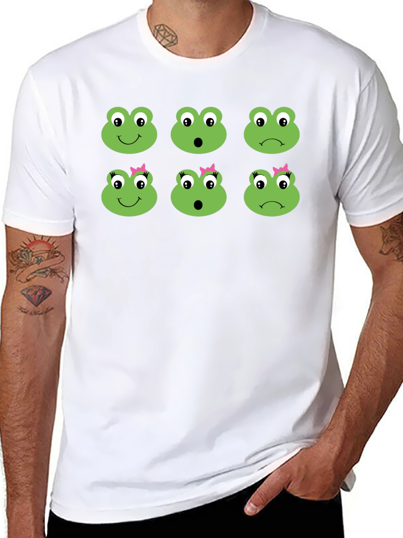 Frog Emotion Face T-Shirt - Unique Expression Tee