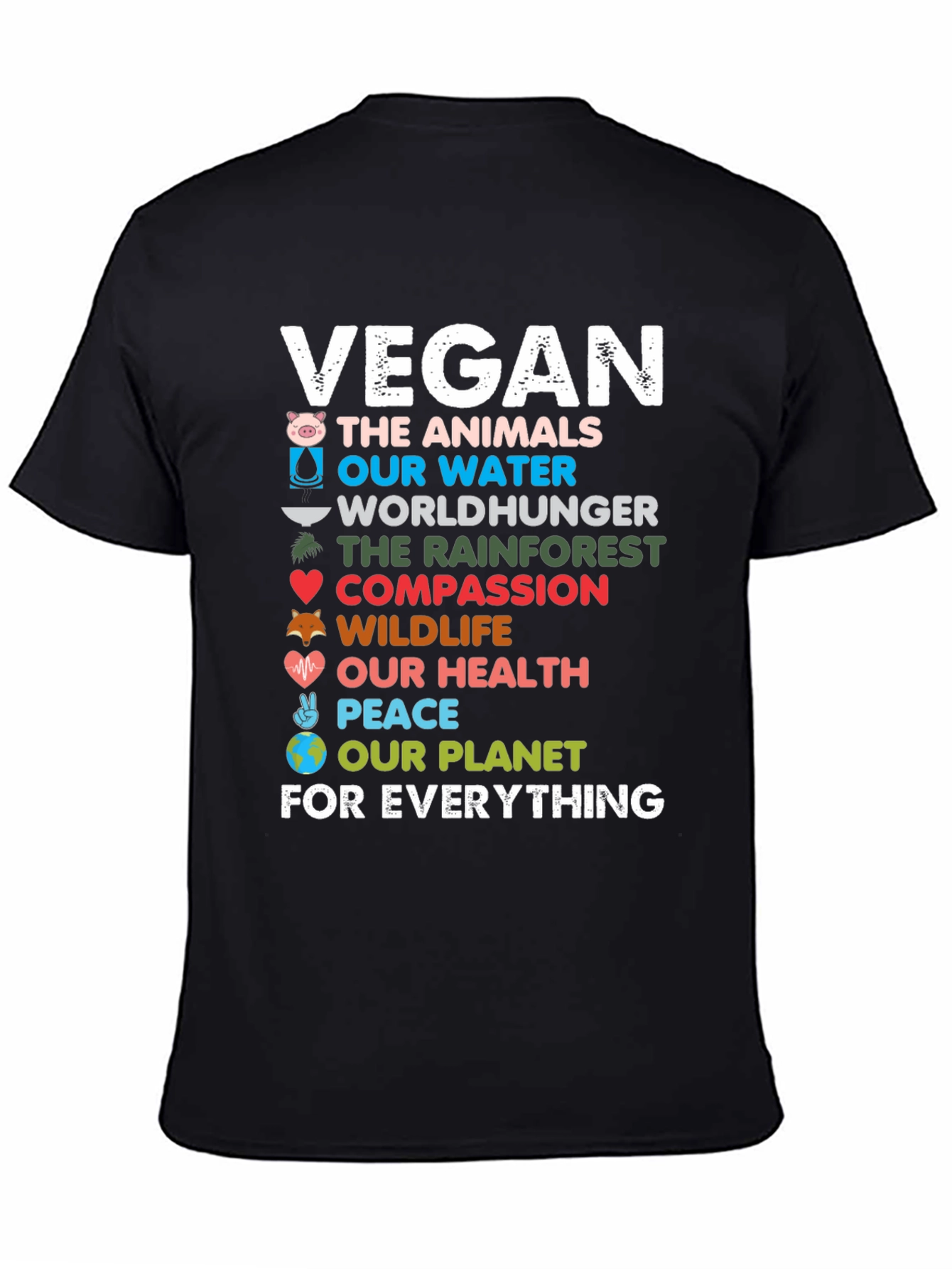 Vegan The Animals Black T-Shirt