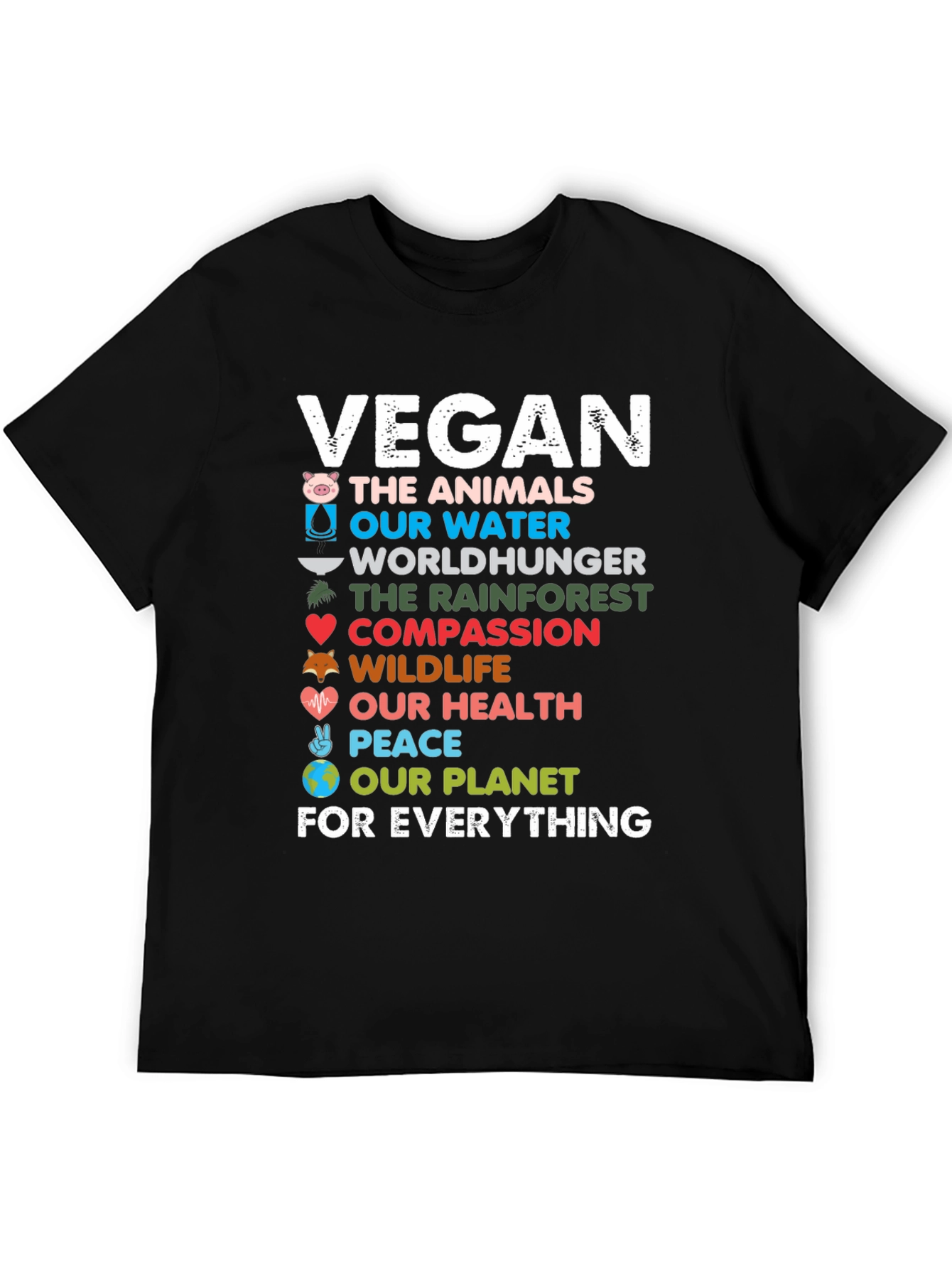 Vegan The Animals Black T-Shirt
