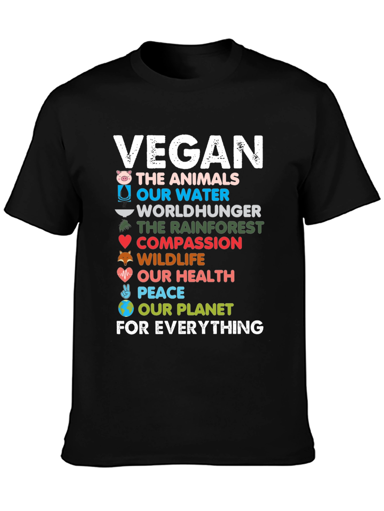 Vegan The Animals Black T-Shirt