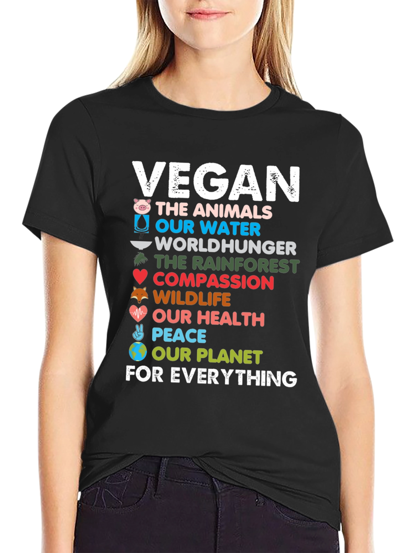 Vegan The Animals Black T-Shirt