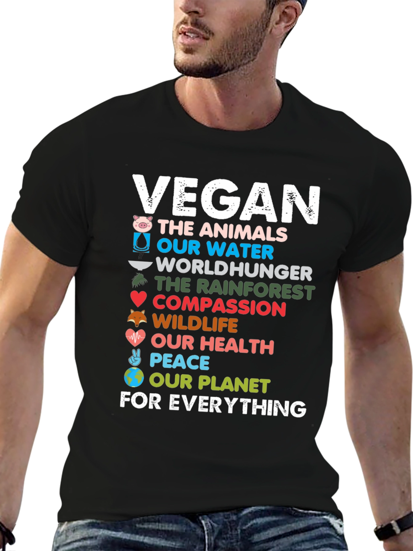 Vegan The Animals Black T-Shirt
