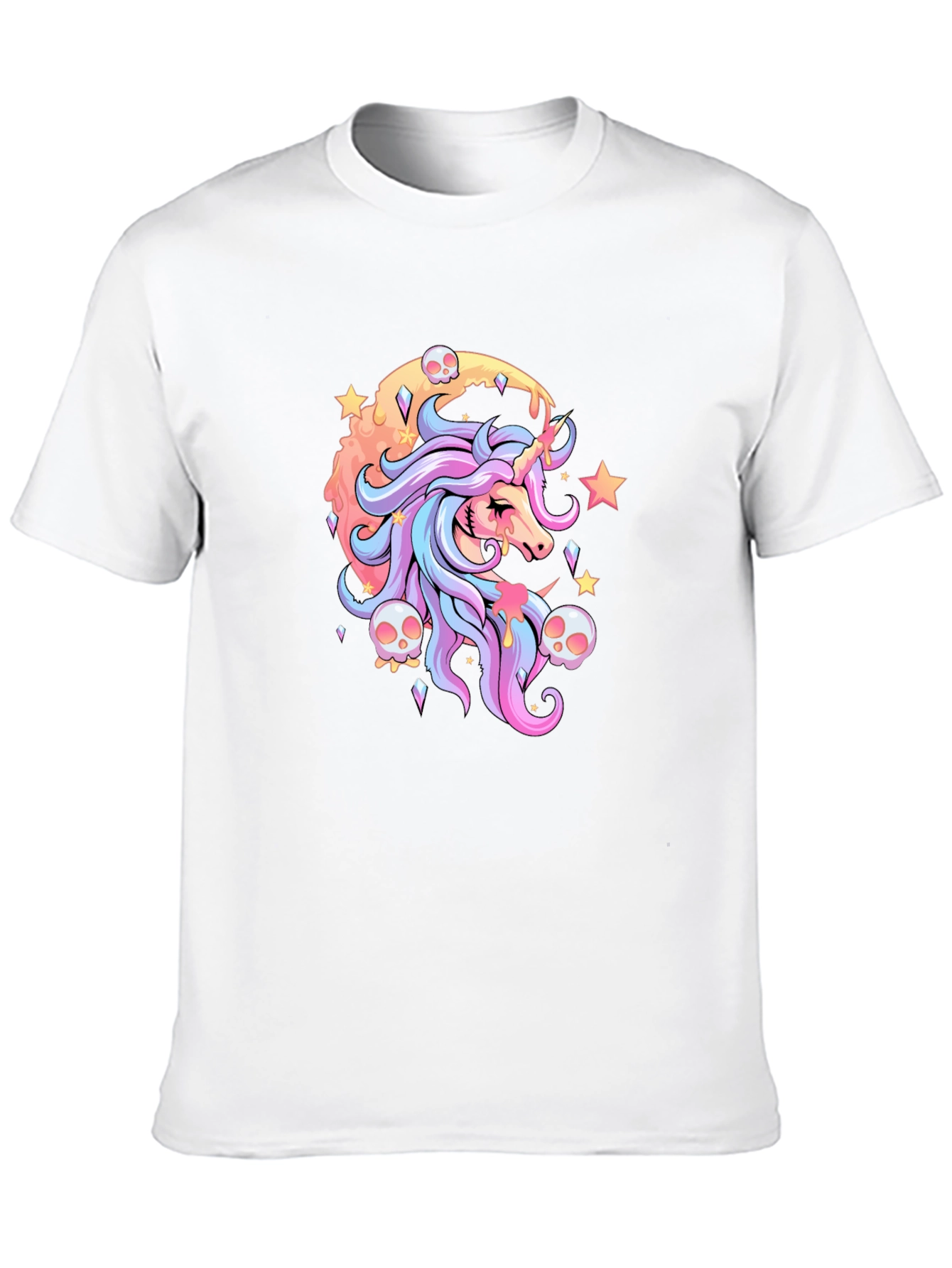 Unicorn & Skulls Graphic Black T-Shirt