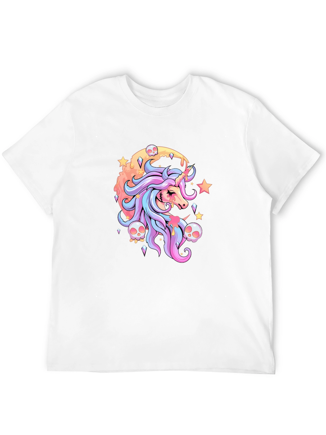 Unicorn & Skulls Graphic Black T-Shirt