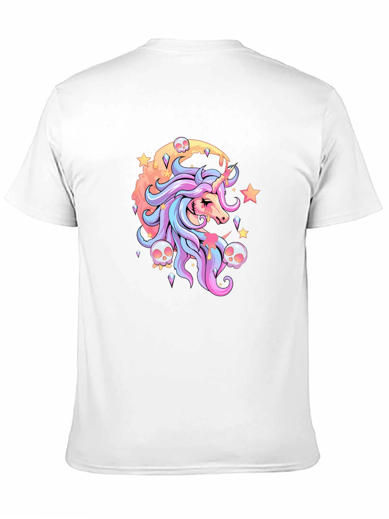 Unicorn & Skulls Graphic Black T-Shirt
