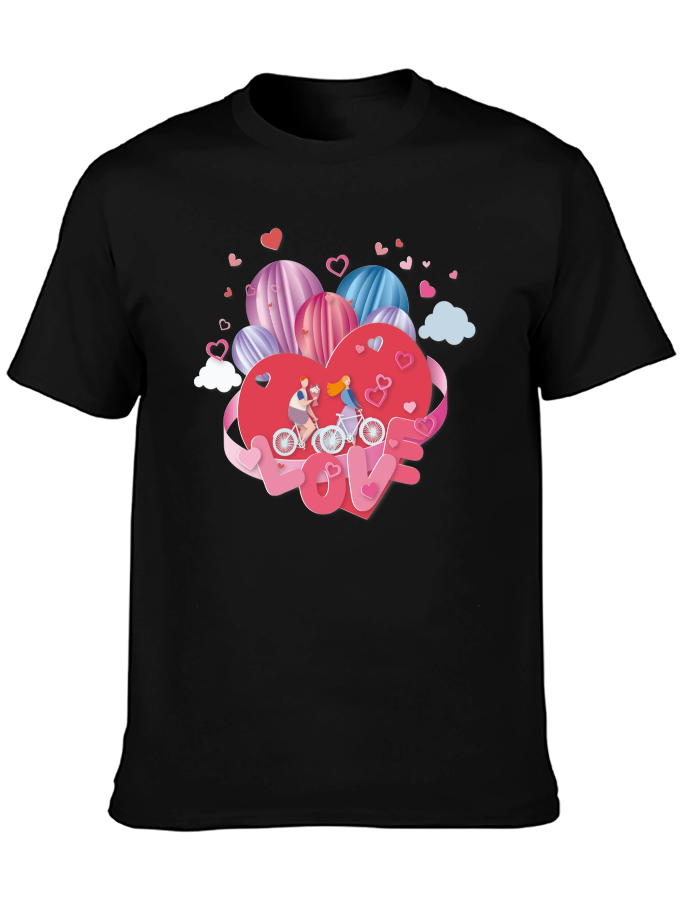 Romantic Valentines Day Couple Bike Ride T-Shirt