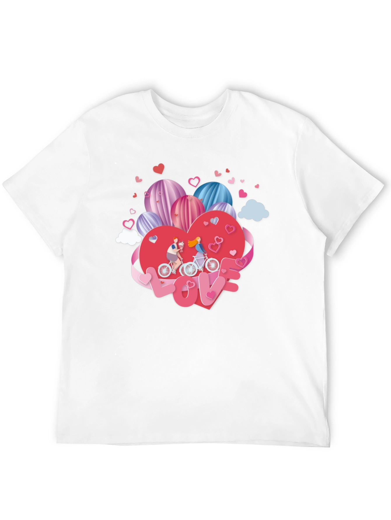 Romantic Valentines Day Couple Bike Ride T-Shirt