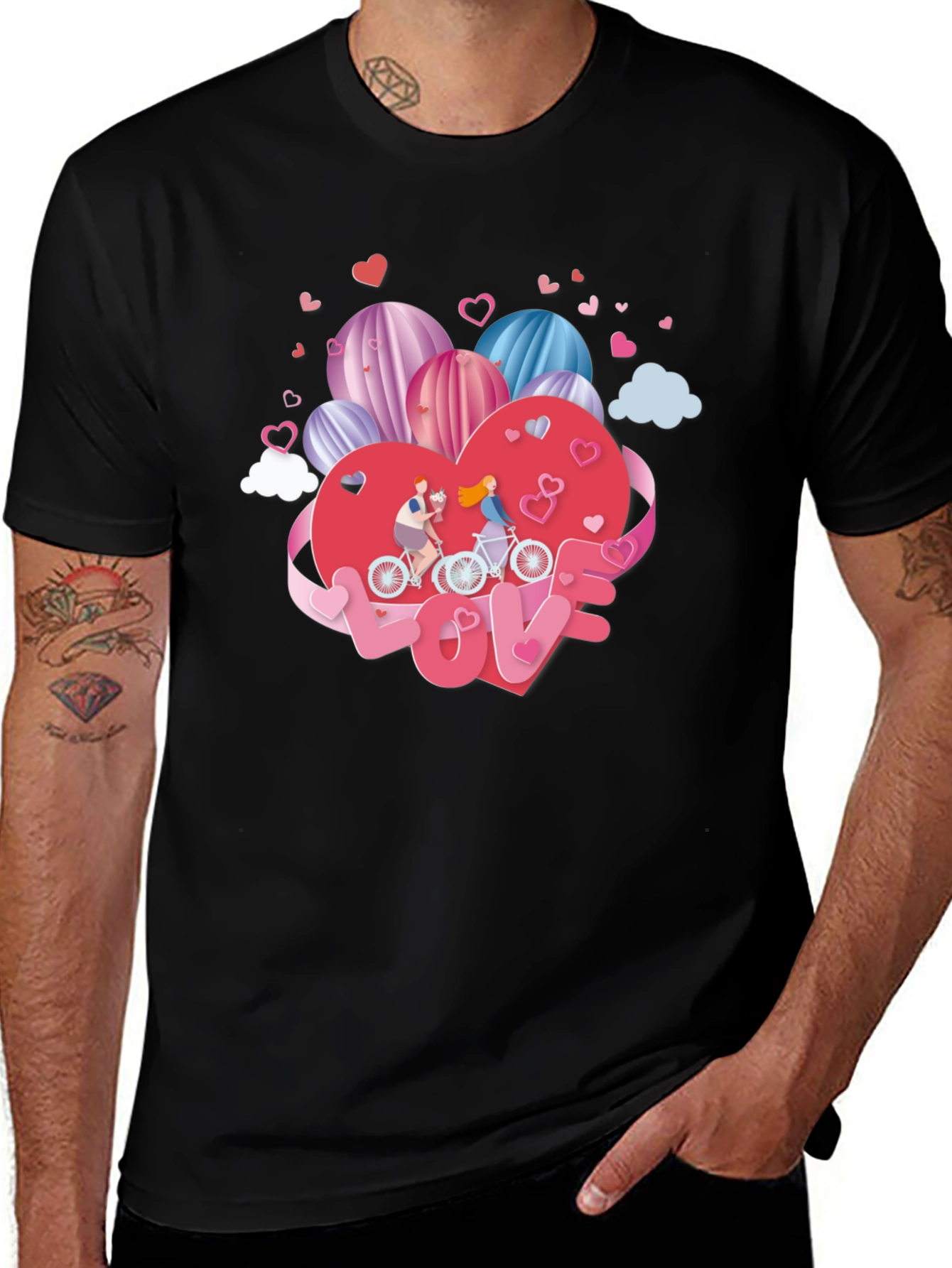 Romantic Valentines Day Couple Bike Ride T-Shirt