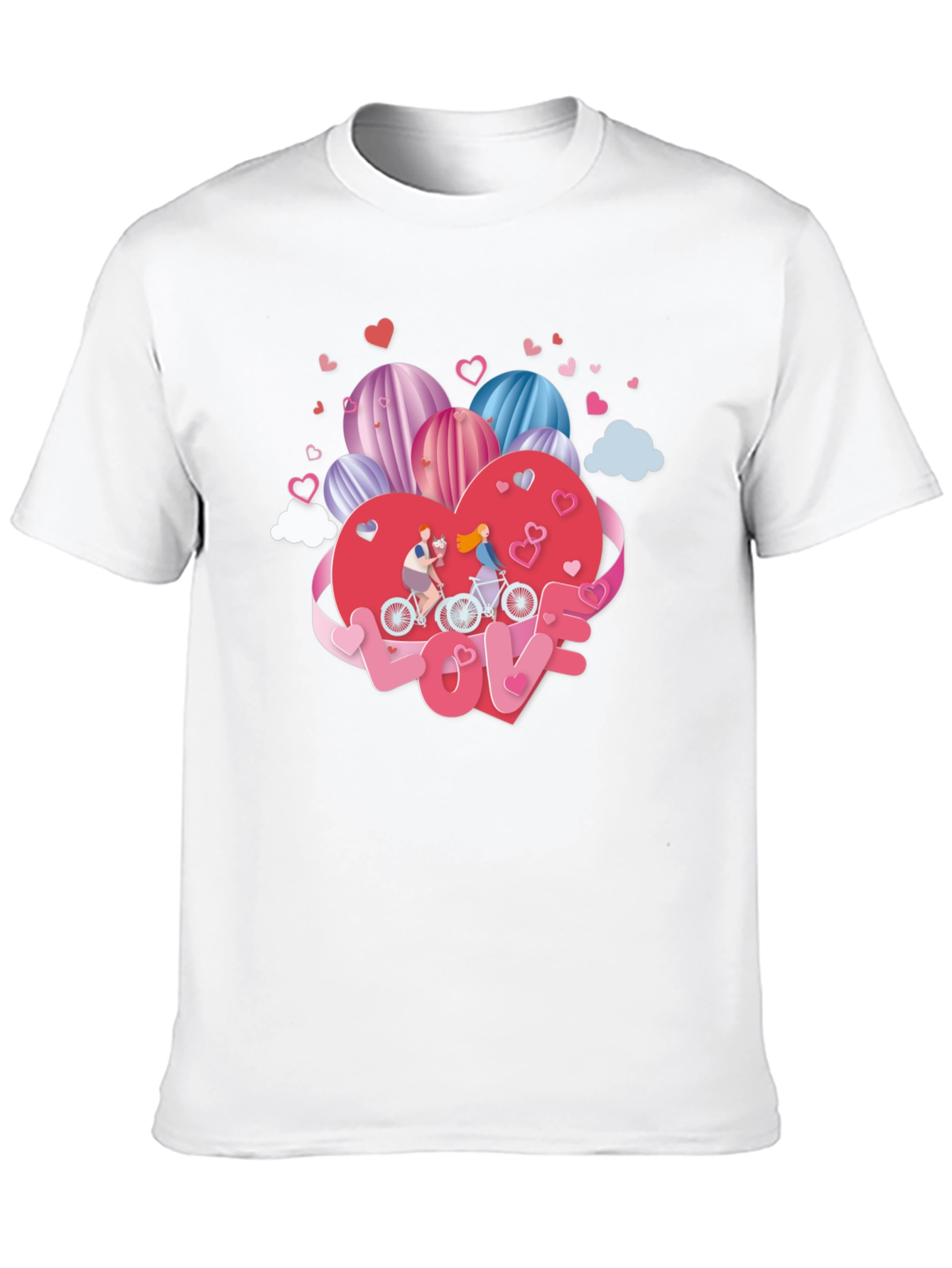 Romantic Valentines Day Couple Bike Ride T-Shirt