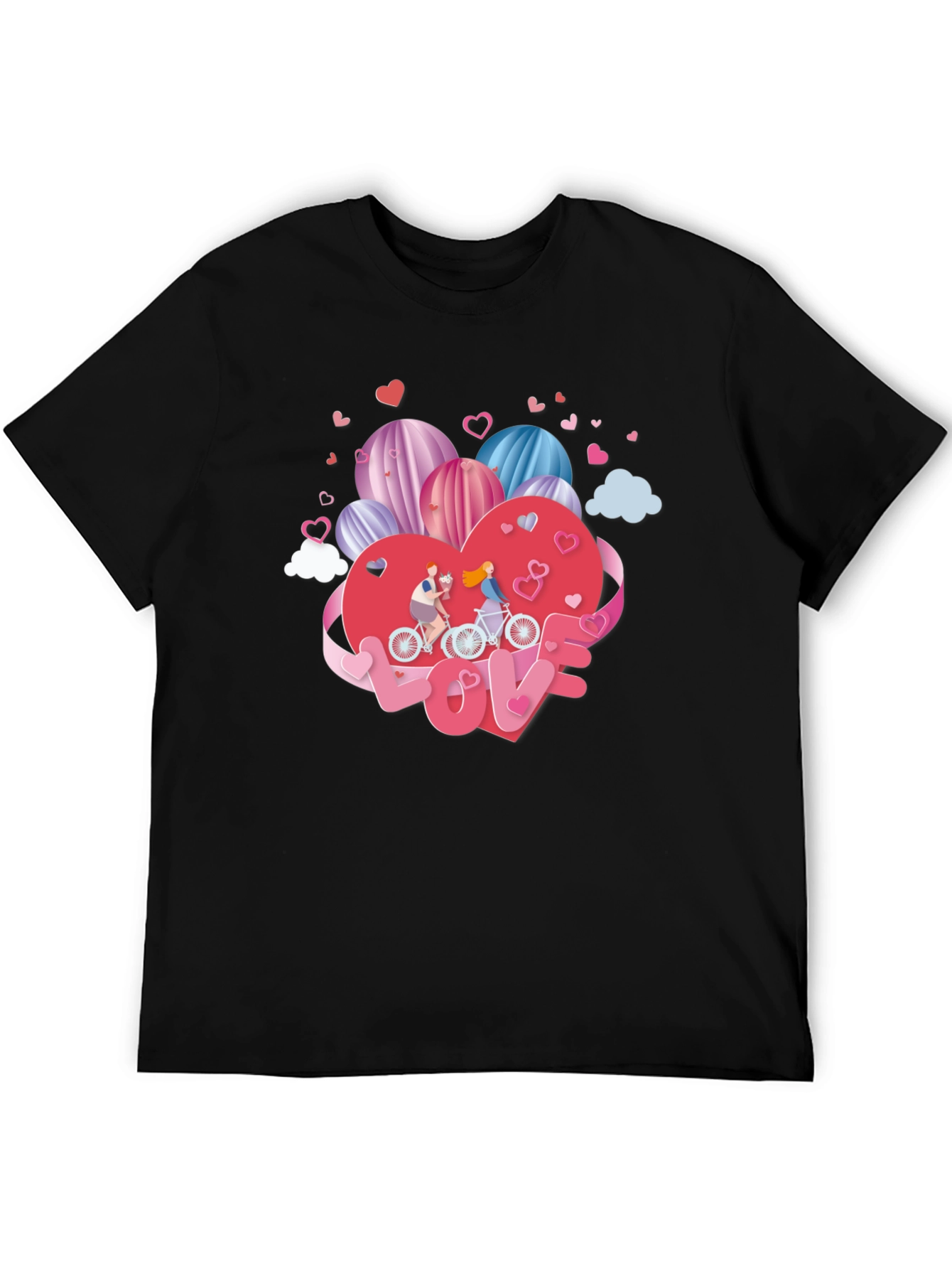 Romantic Valentines Day Couple Bike Ride T-Shirt