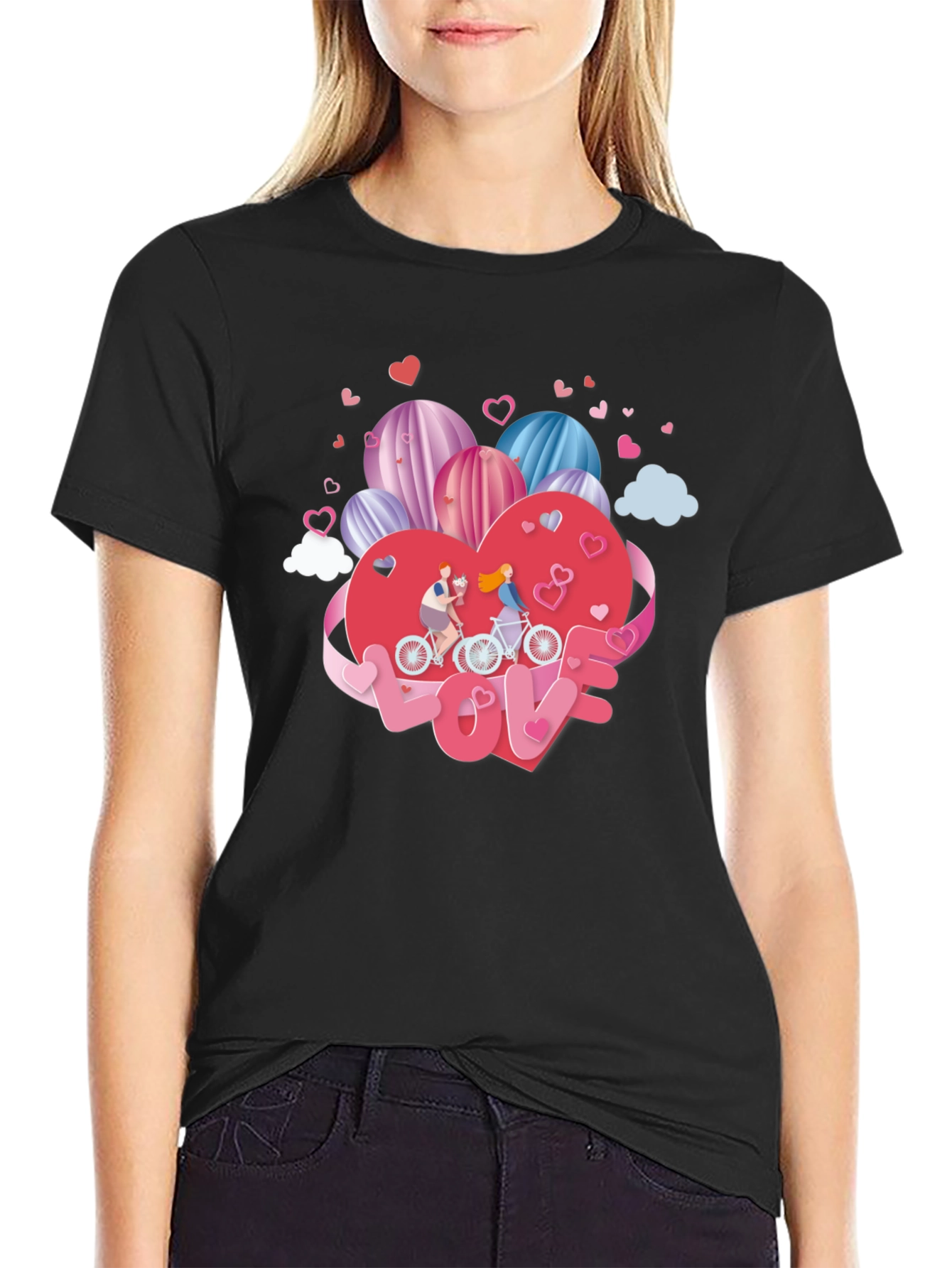 Romantic Valentines Day Couple Bike Ride T-Shirt