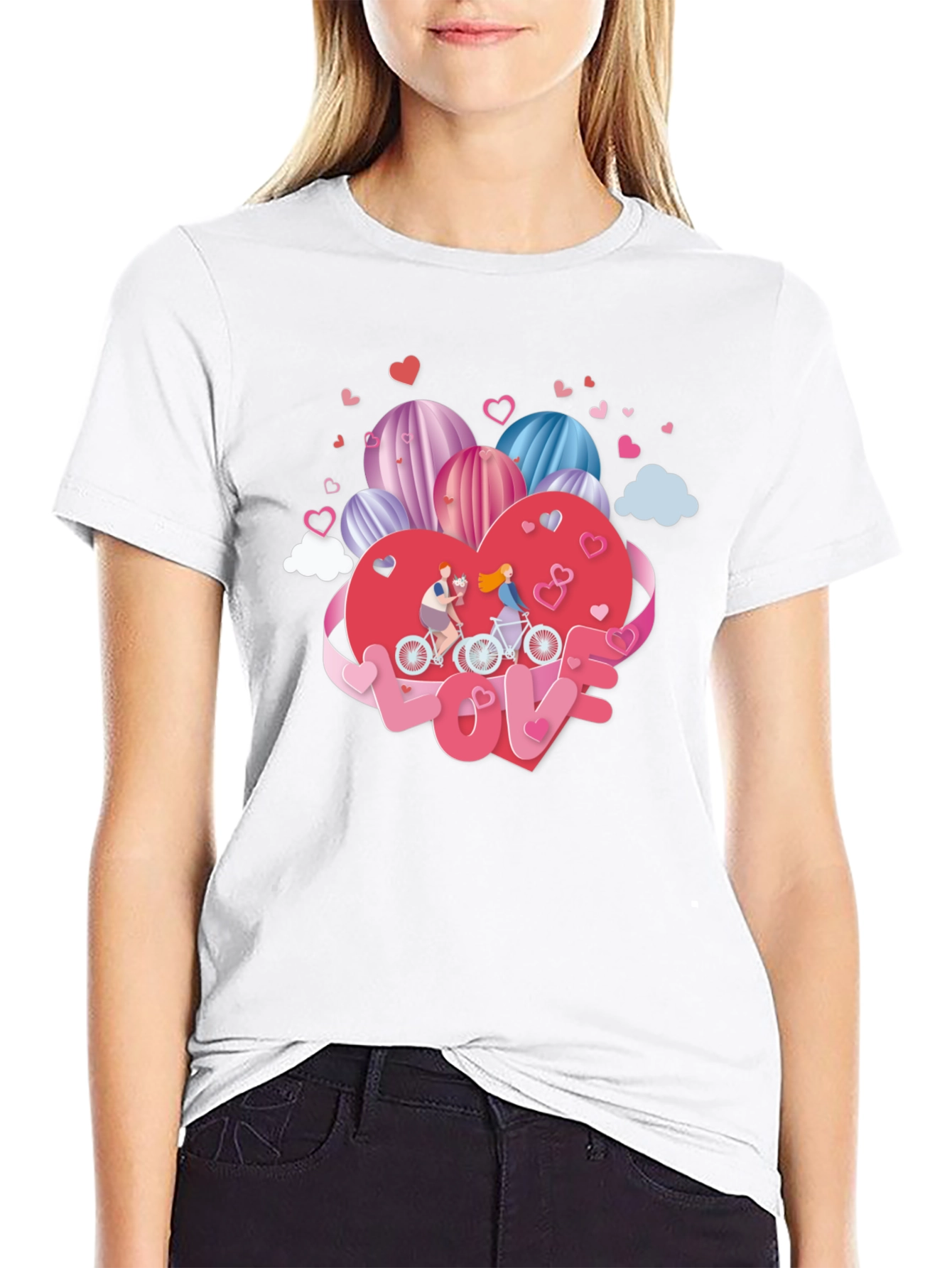 Romantic Valentines Day Couple Bike Ride T-Shirt