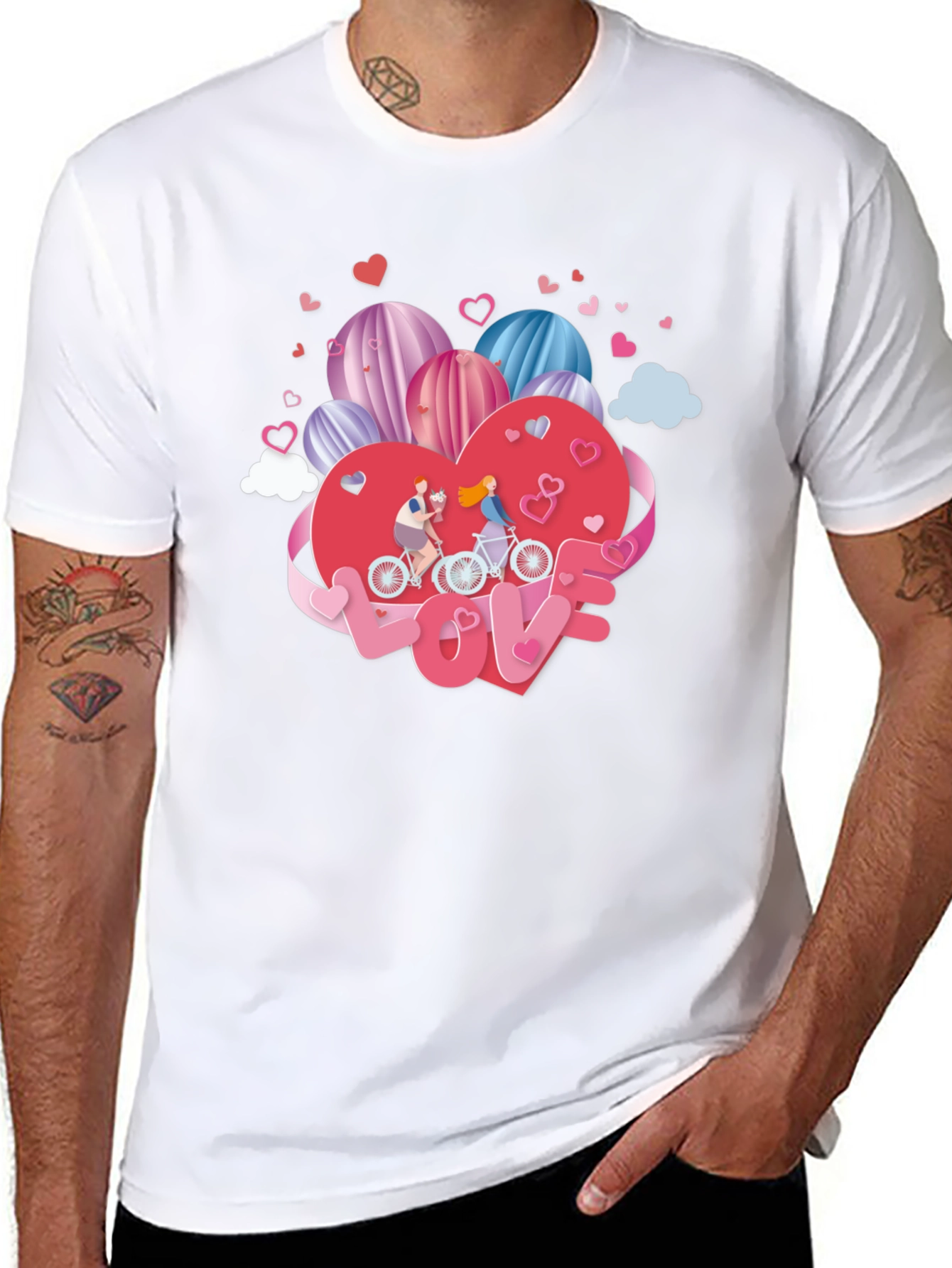 Romantic Valentines Day Couple Bike Ride T-Shirt