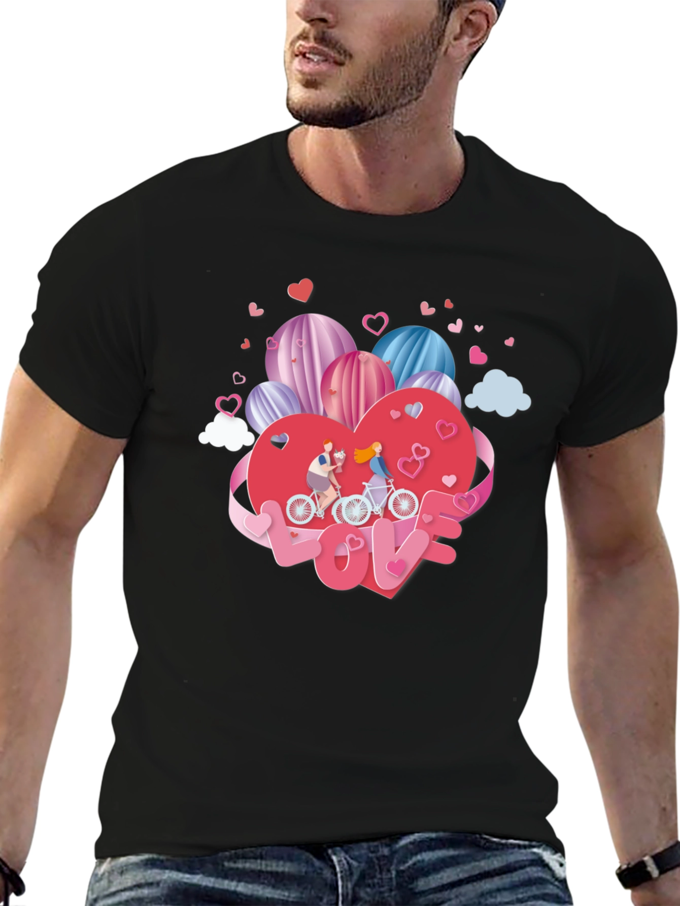 Romantic Valentines Day Couple Bike Ride T-Shirt