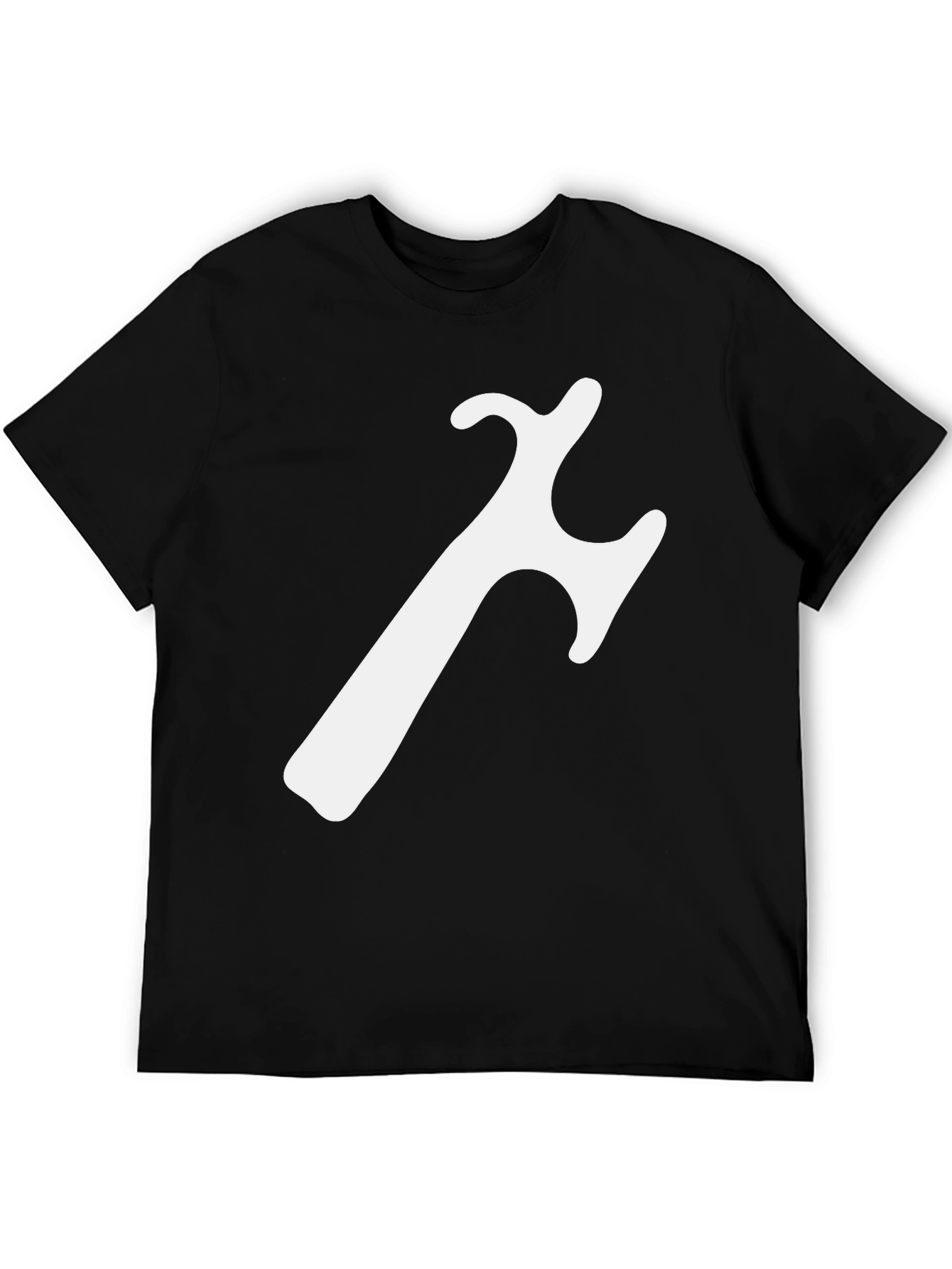 Modern Black T-Shirt with Abstract White Graphic