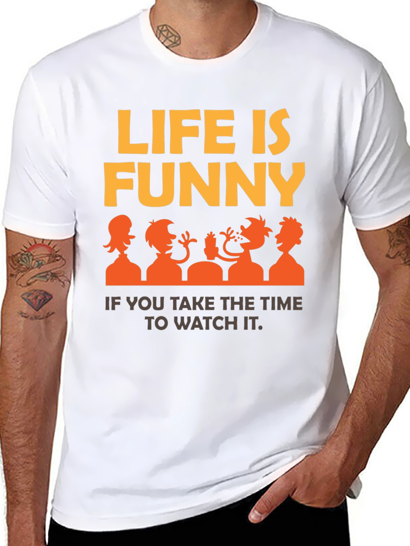 Funny Life Graphic Tee | Mens Black T-Shirt