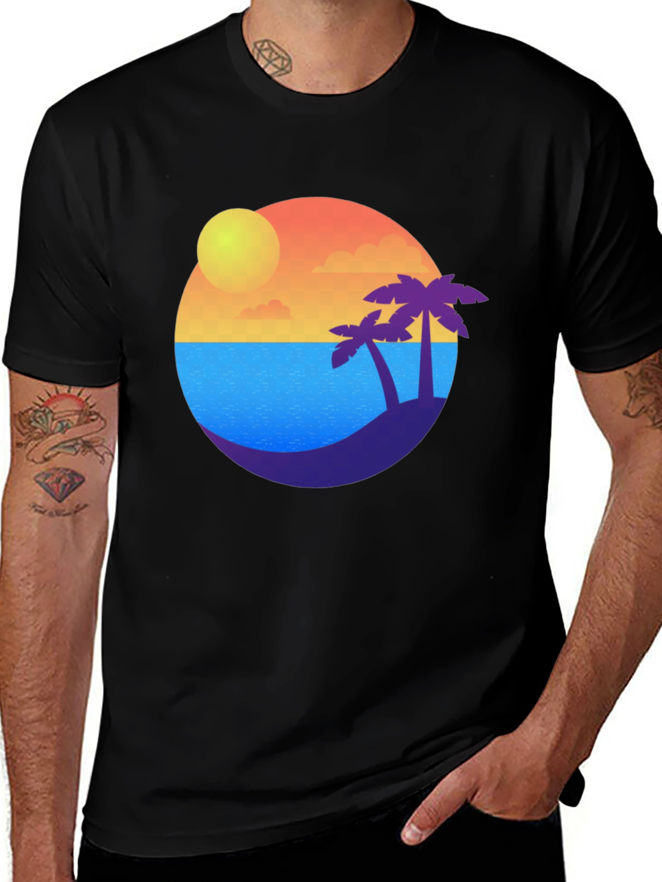 Tropical Island Sunset T-Shirt
