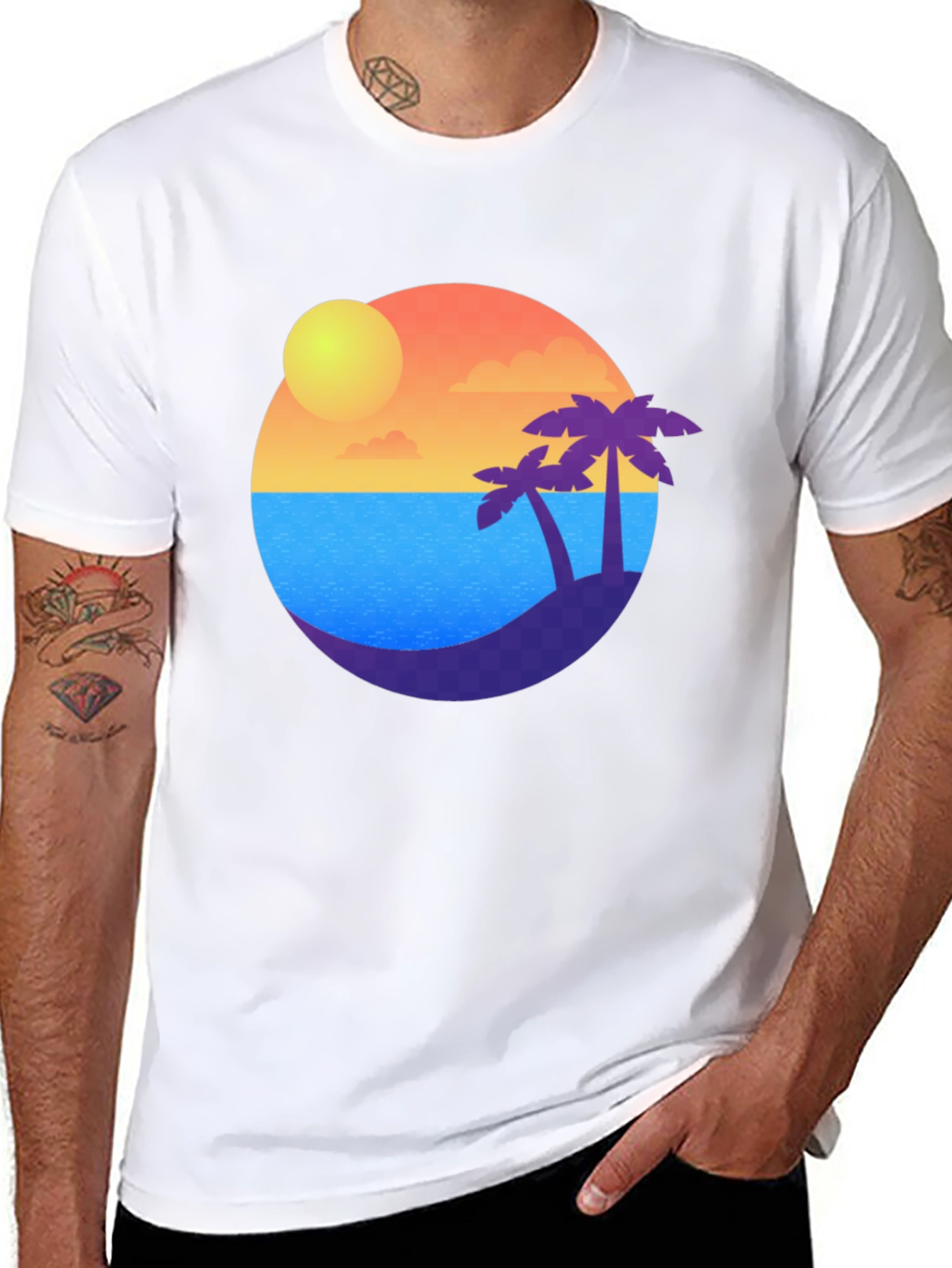 Tropical Island Sunset T-Shirt