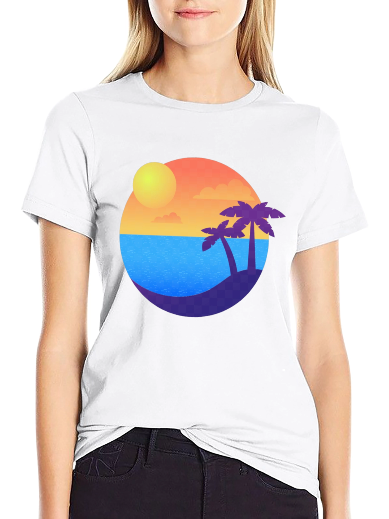 Tropical Island Sunset T-Shirt