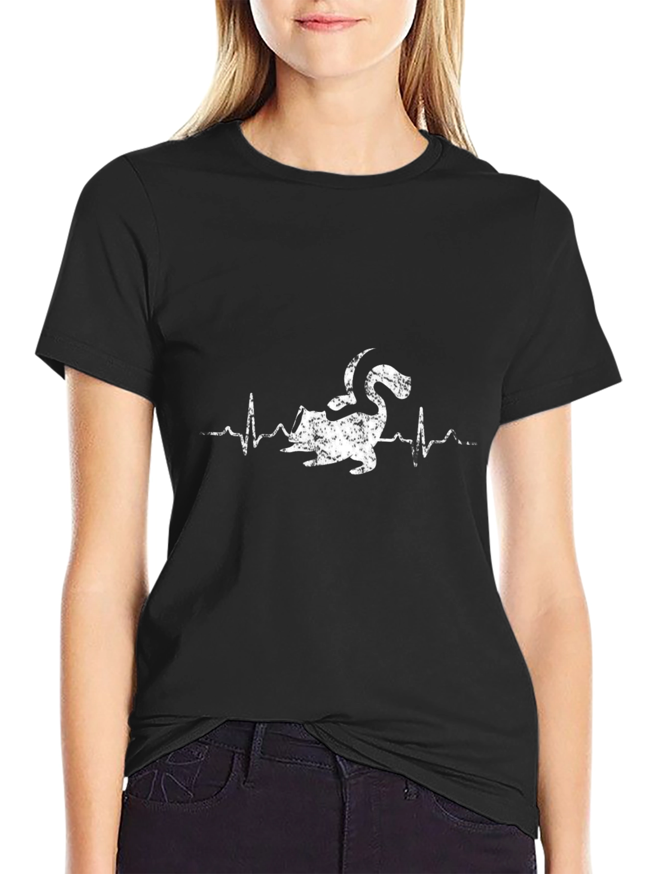 Funny Anteater Heartbeat T-Shirt - Black