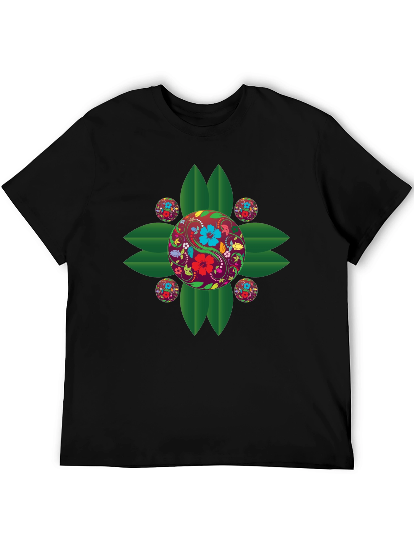 Floral Yin Yang Graphic T-Shirt