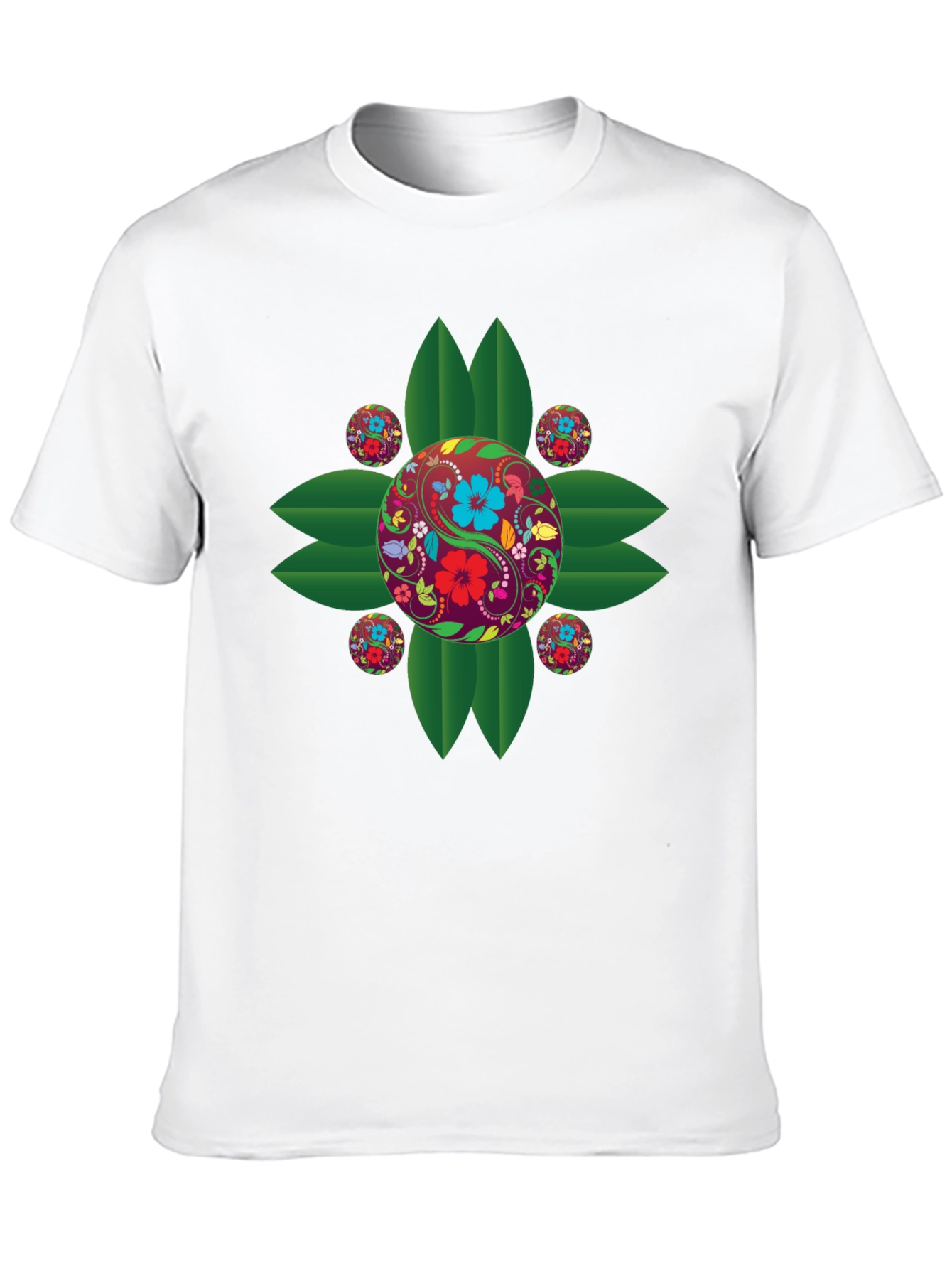 Floral Yin Yang Graphic T-Shirt