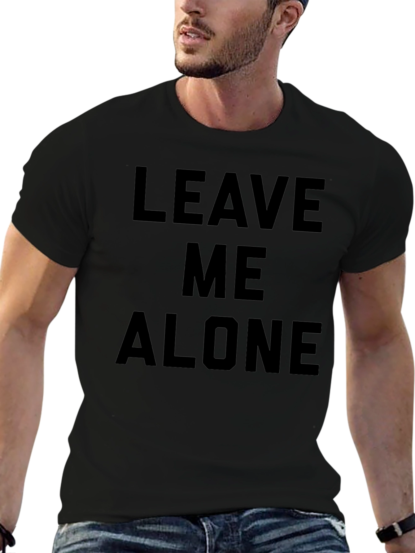 Leave Me Alone Black Graphic Tee