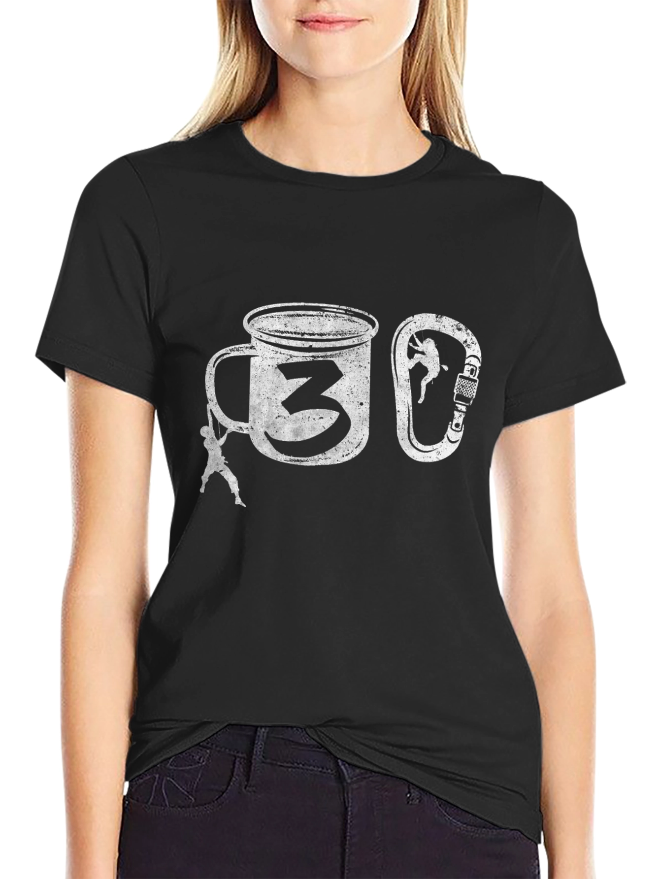Climbing Coffee Mug T-Shirt -  Climber Graphic Tee