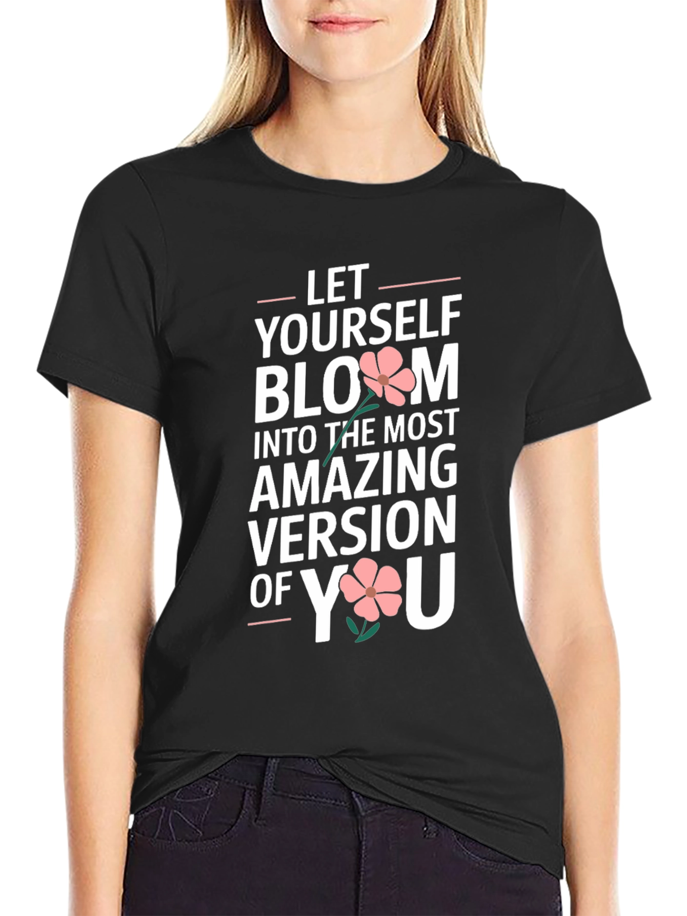 Bloom Yourself T-Shirt Black Unisex Fit