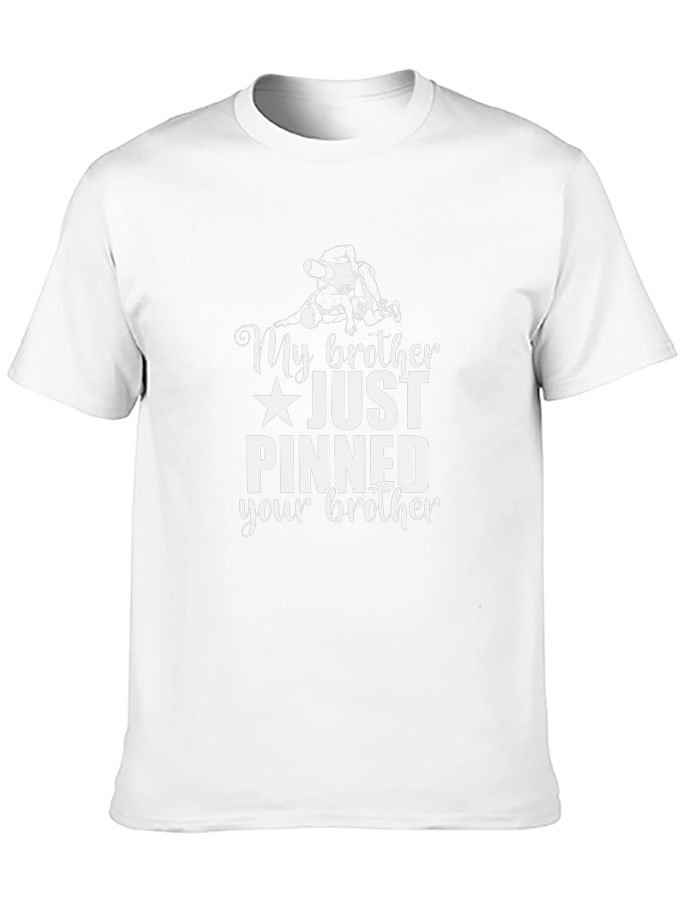 Wrestling Brother Black Graphic T-Shirt