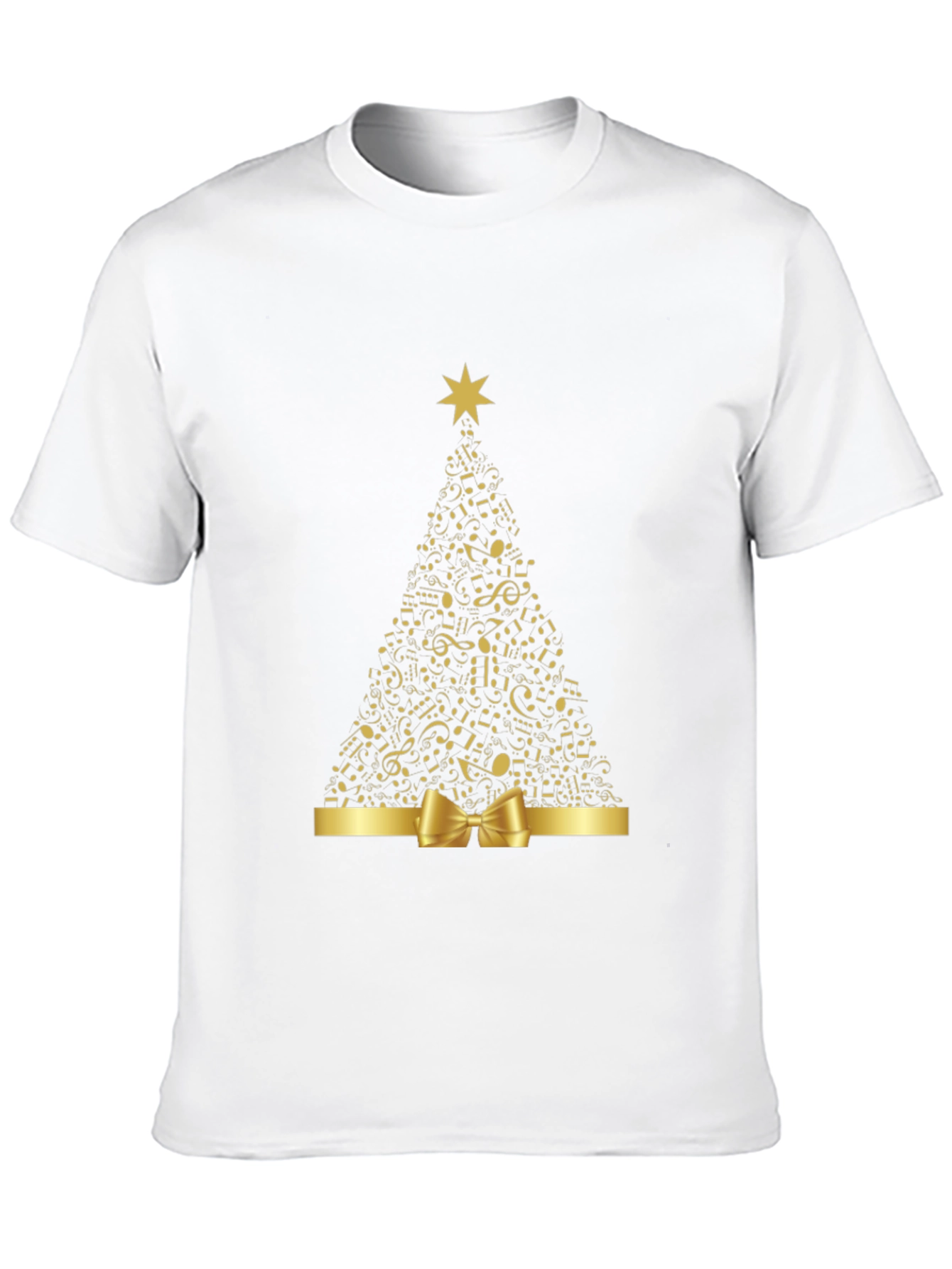 Musical Notes Christmas Tree Graphic T-Shirt