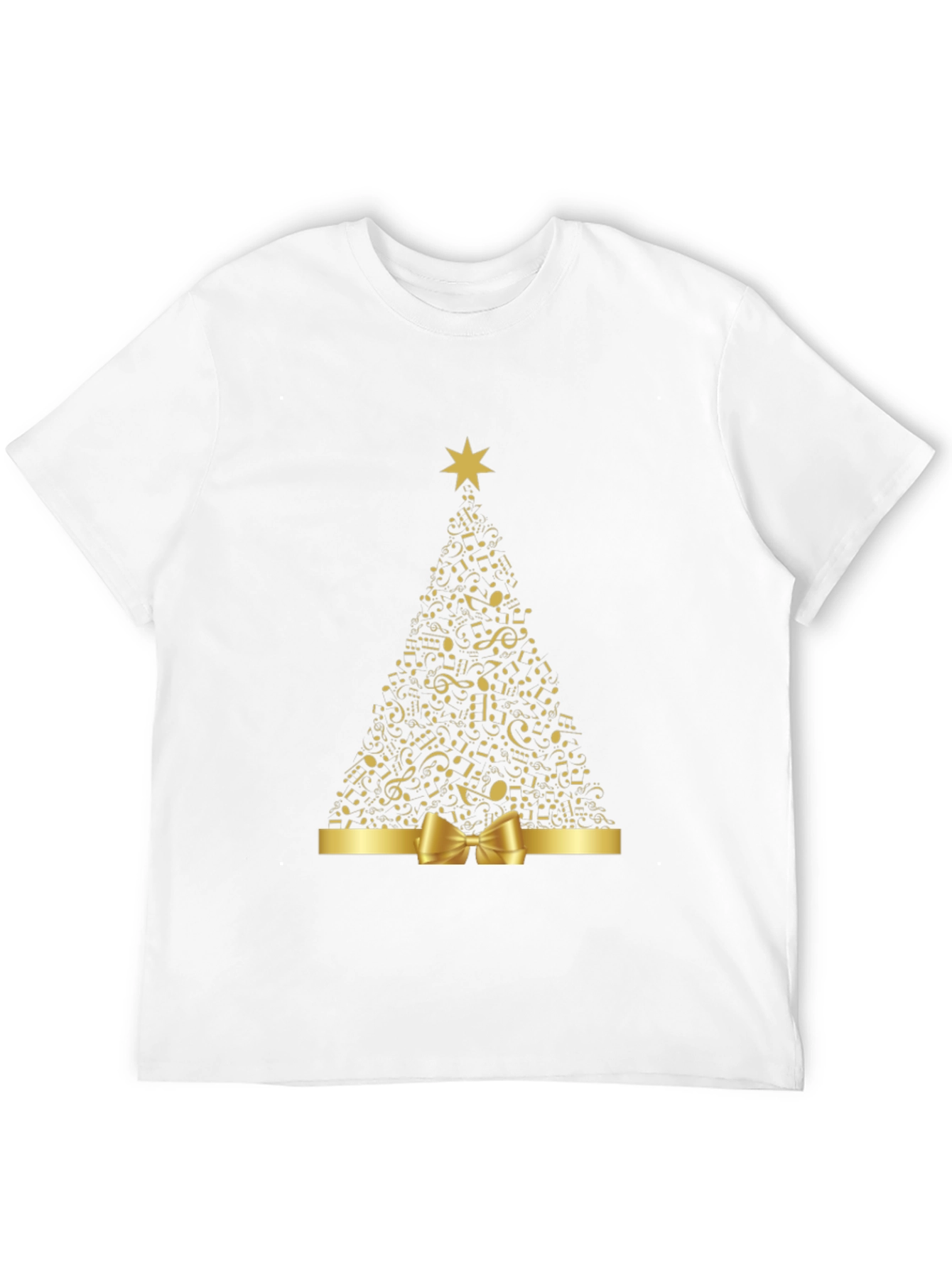 Musical Notes Christmas Tree Graphic T-Shirt