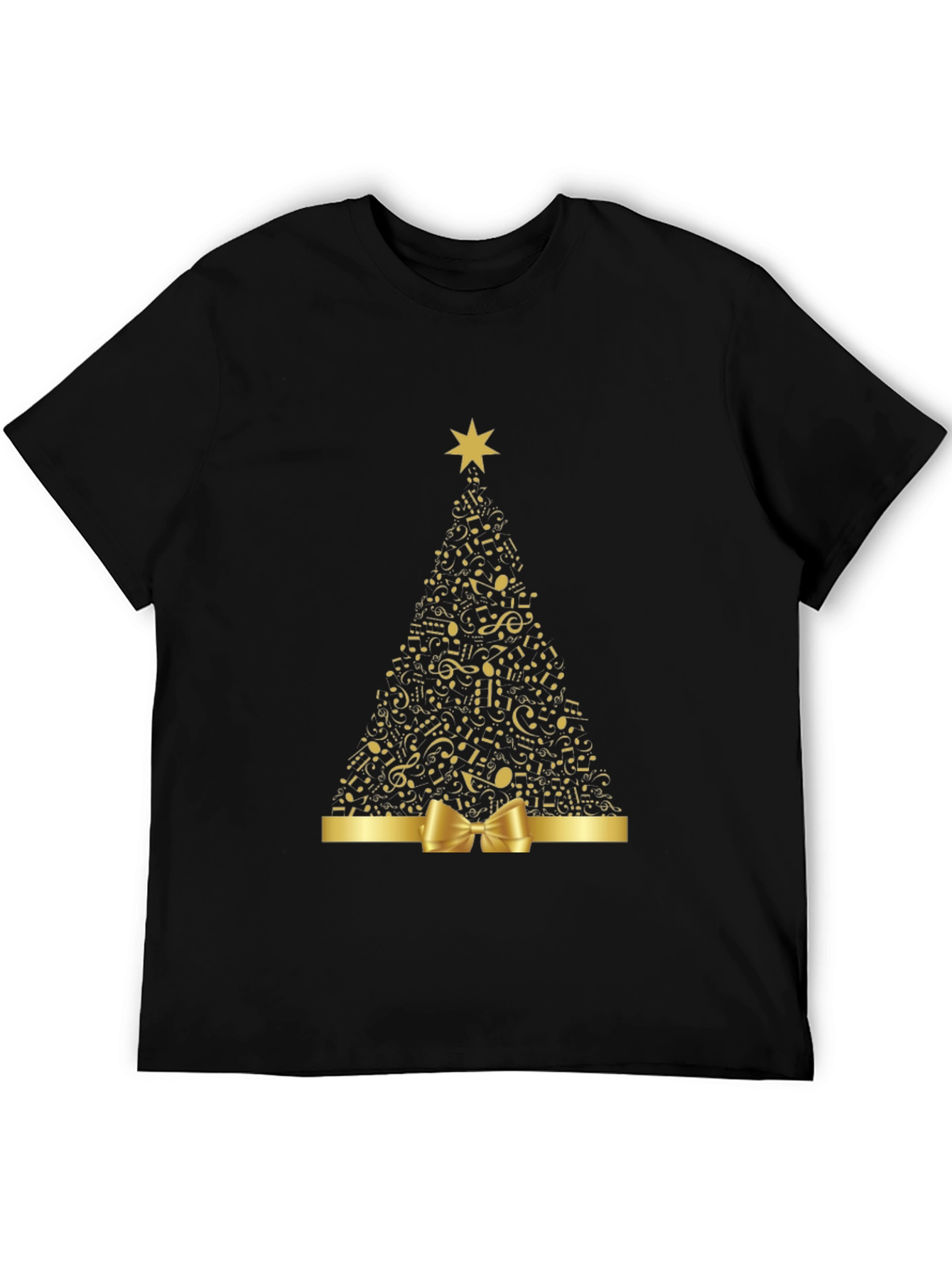 Musical Notes Christmas Tree Graphic T-Shirt