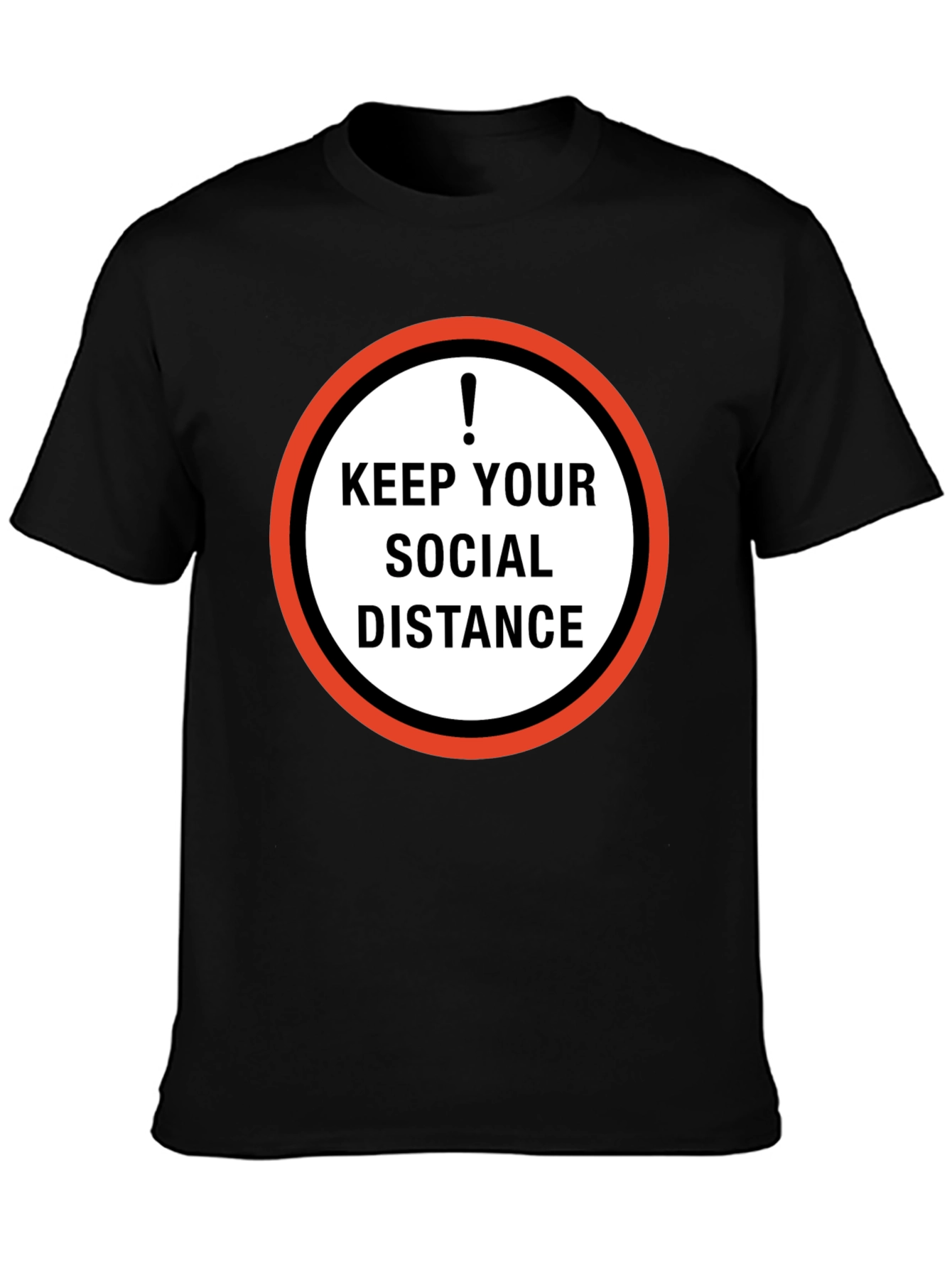 Keep Your Social Distance Graphic Tee - Black