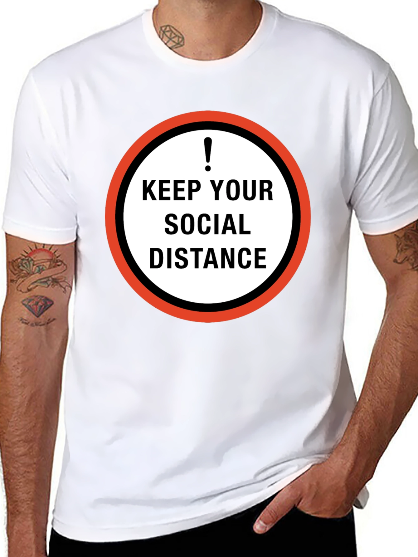 Keep Your Social Distance Graphic Tee - Black